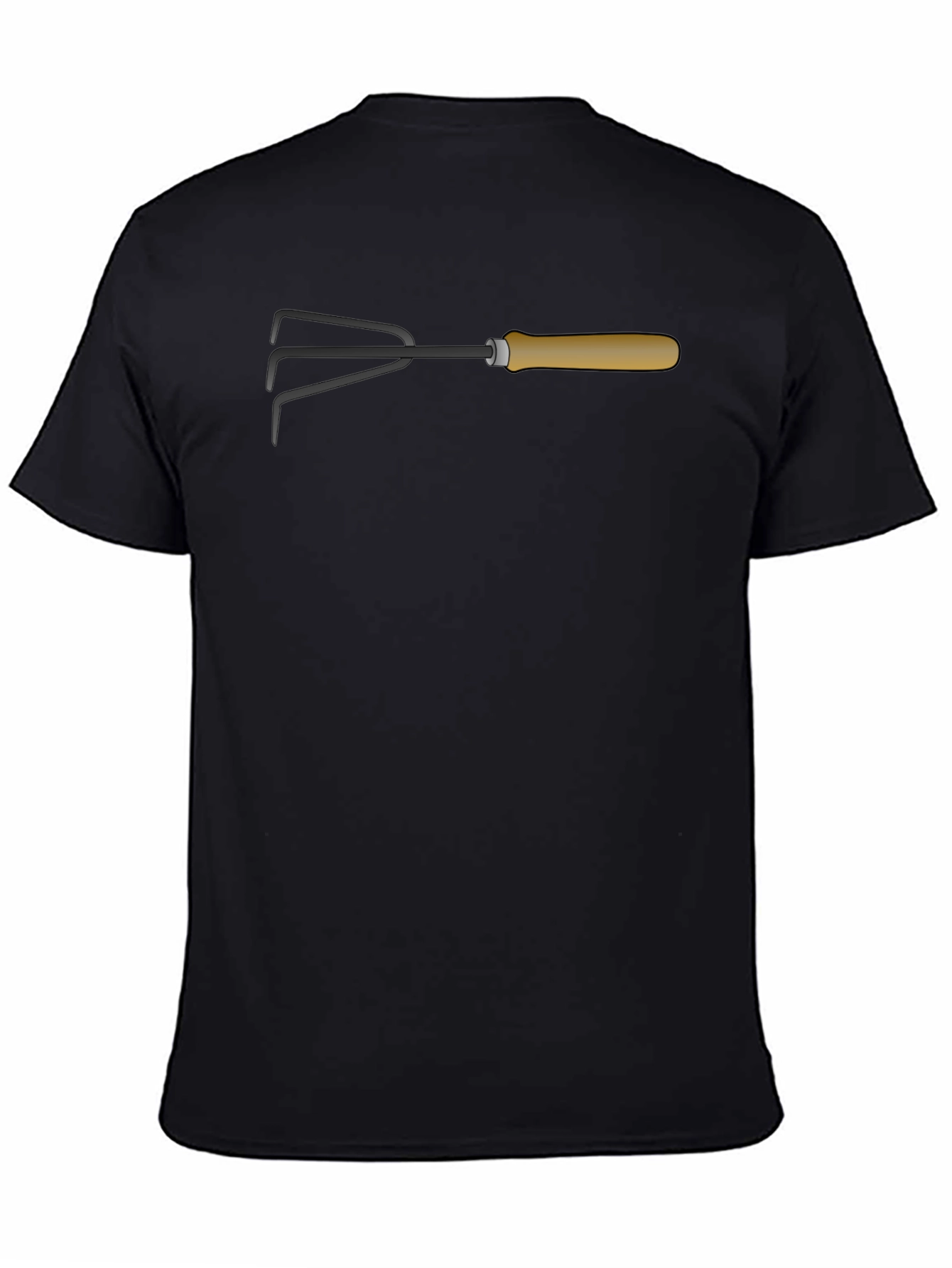 Gardening Hand Rake Graphic Tee - Black Cotton Shirt