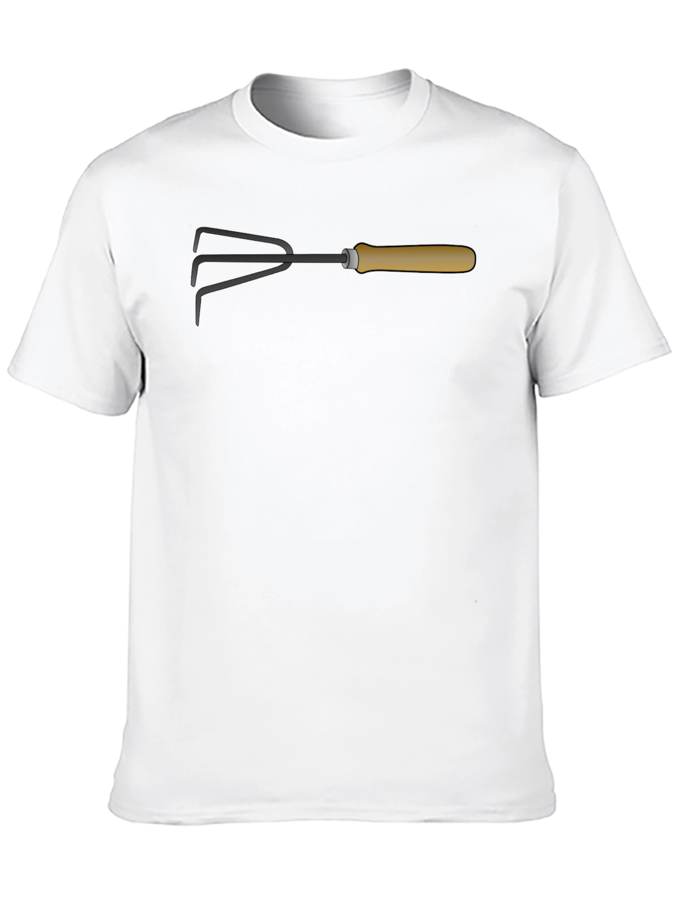 Gardening Hand Rake Graphic Tee - Black Cotton Shirt