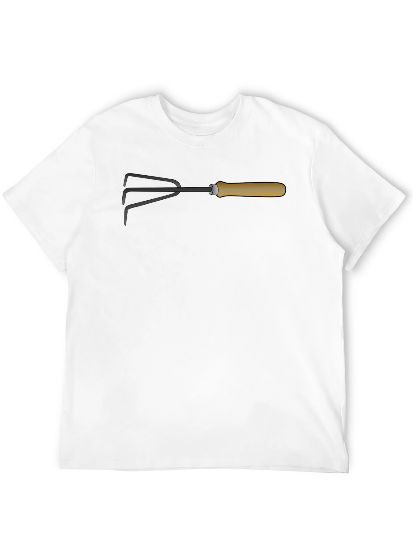Gardening Hand Rake Graphic Tee - Black Cotton Shirt
