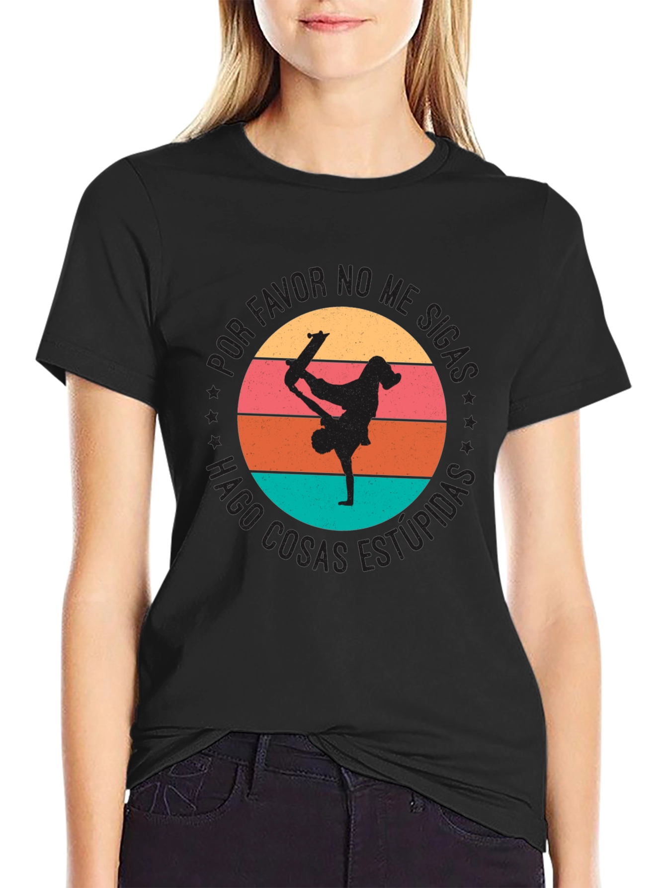 Skateboard Stunts Graphic Tee - Funny Spanish Quote