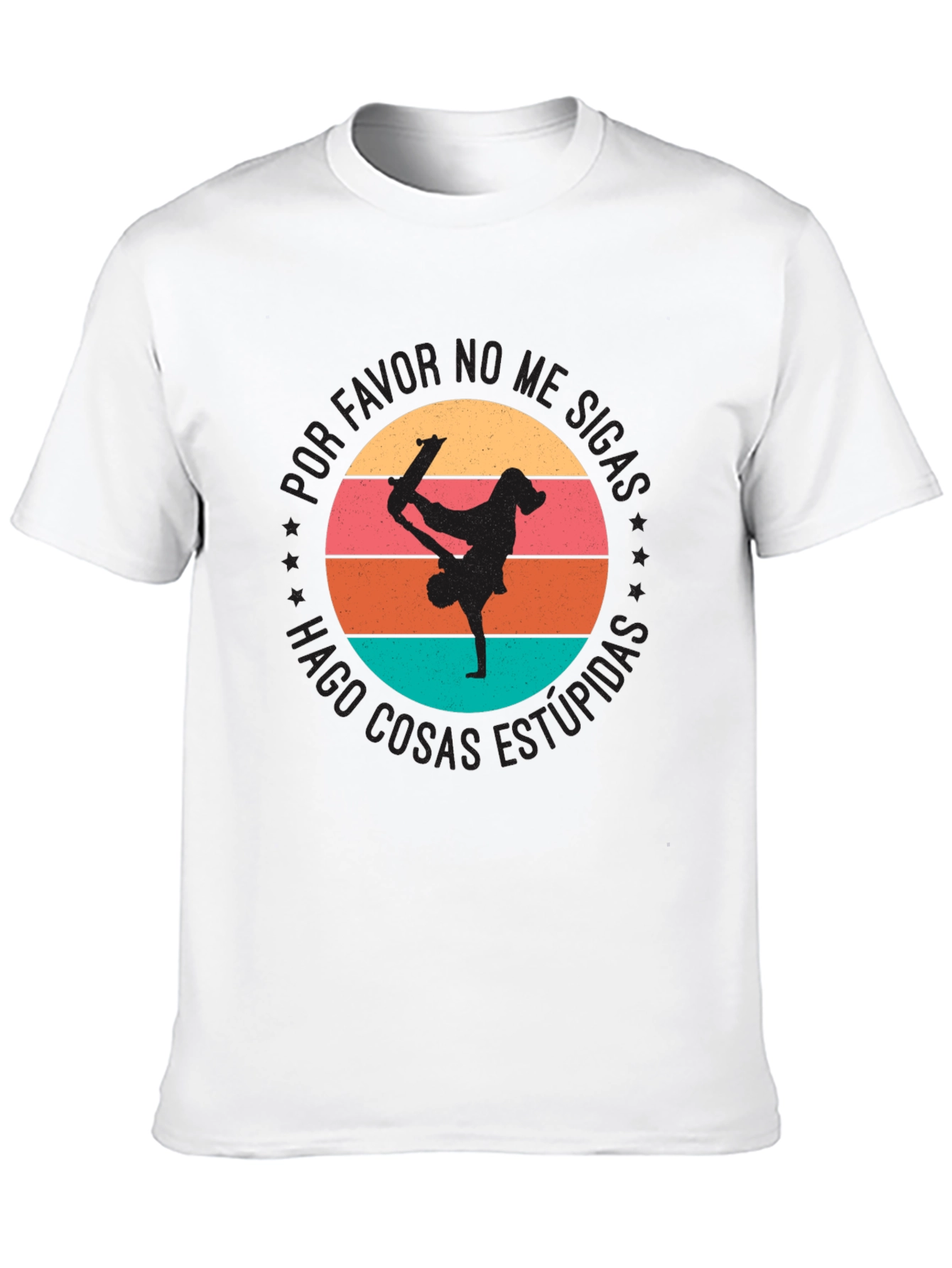 Skateboard Stunts Graphic Tee - Funny Spanish Quote