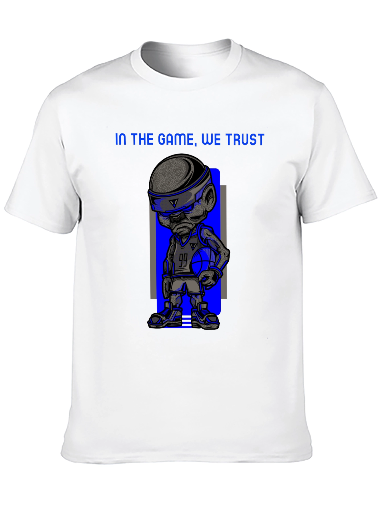 Basketball Cartoon Print T-Shirt