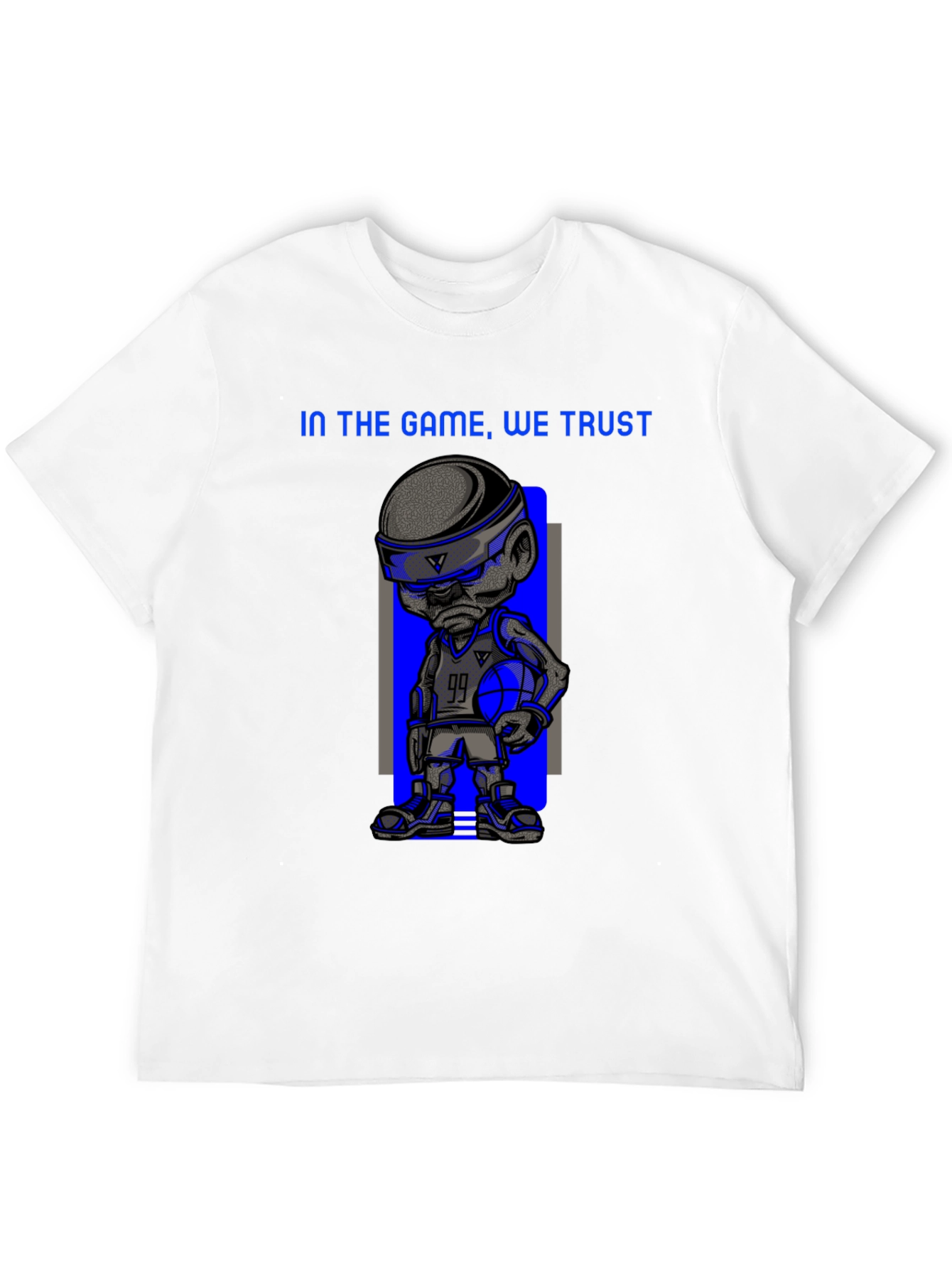 Basketball Cartoon Print T-Shirt