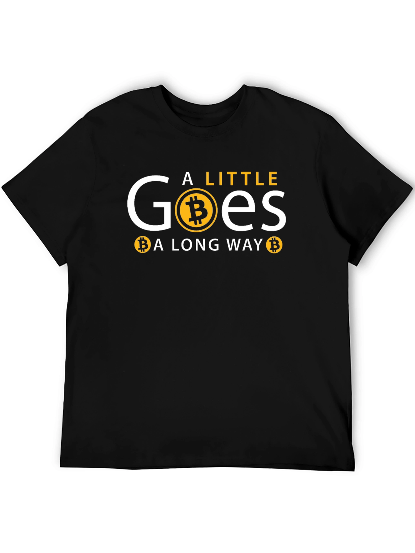 Bitcoin Goes a Long Way Black T-Shirt