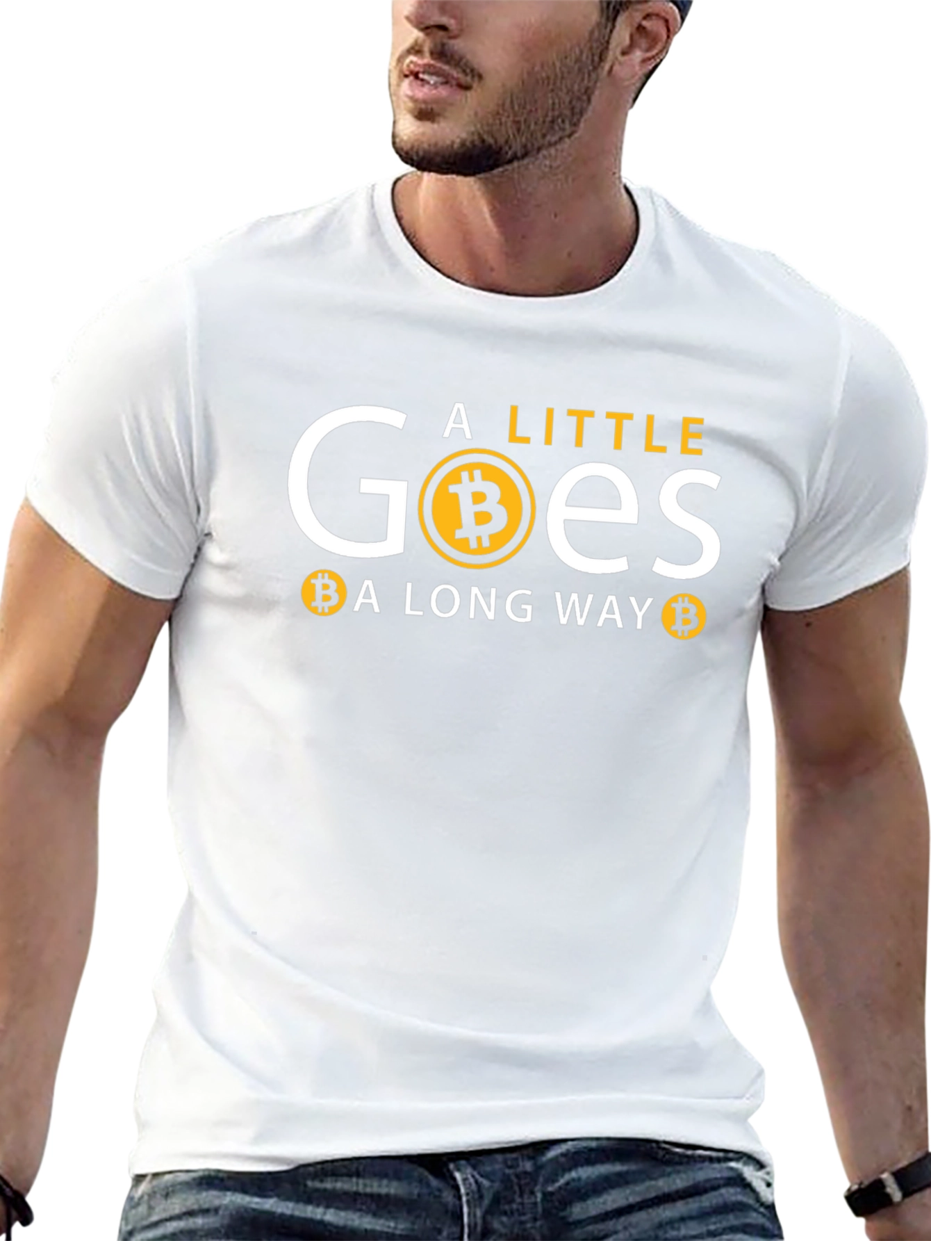 Bitcoin Goes a Long Way Black T-Shirt