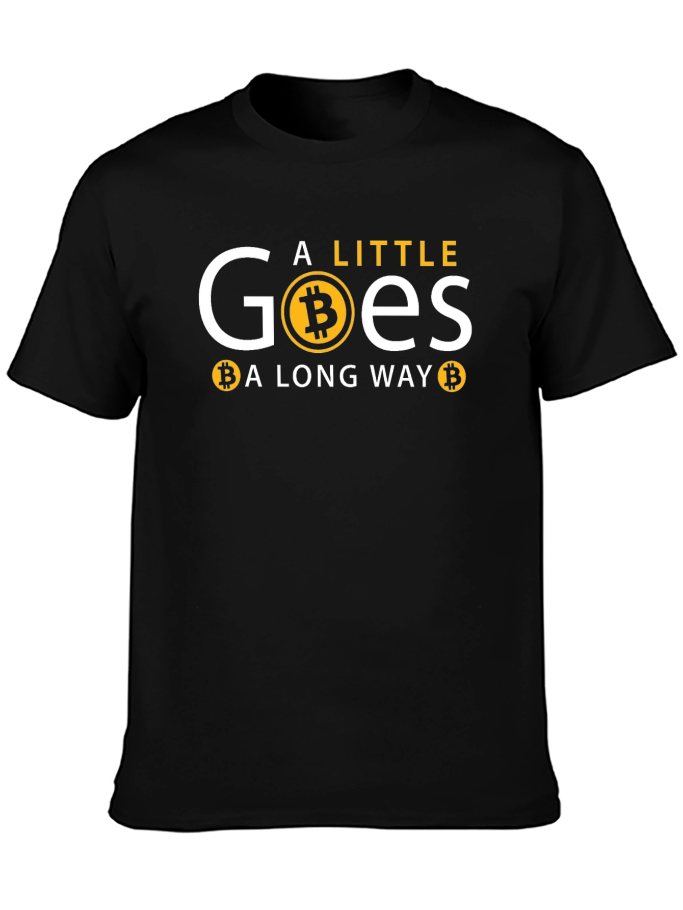 Bitcoin Goes a Long Way Black T-Shirt