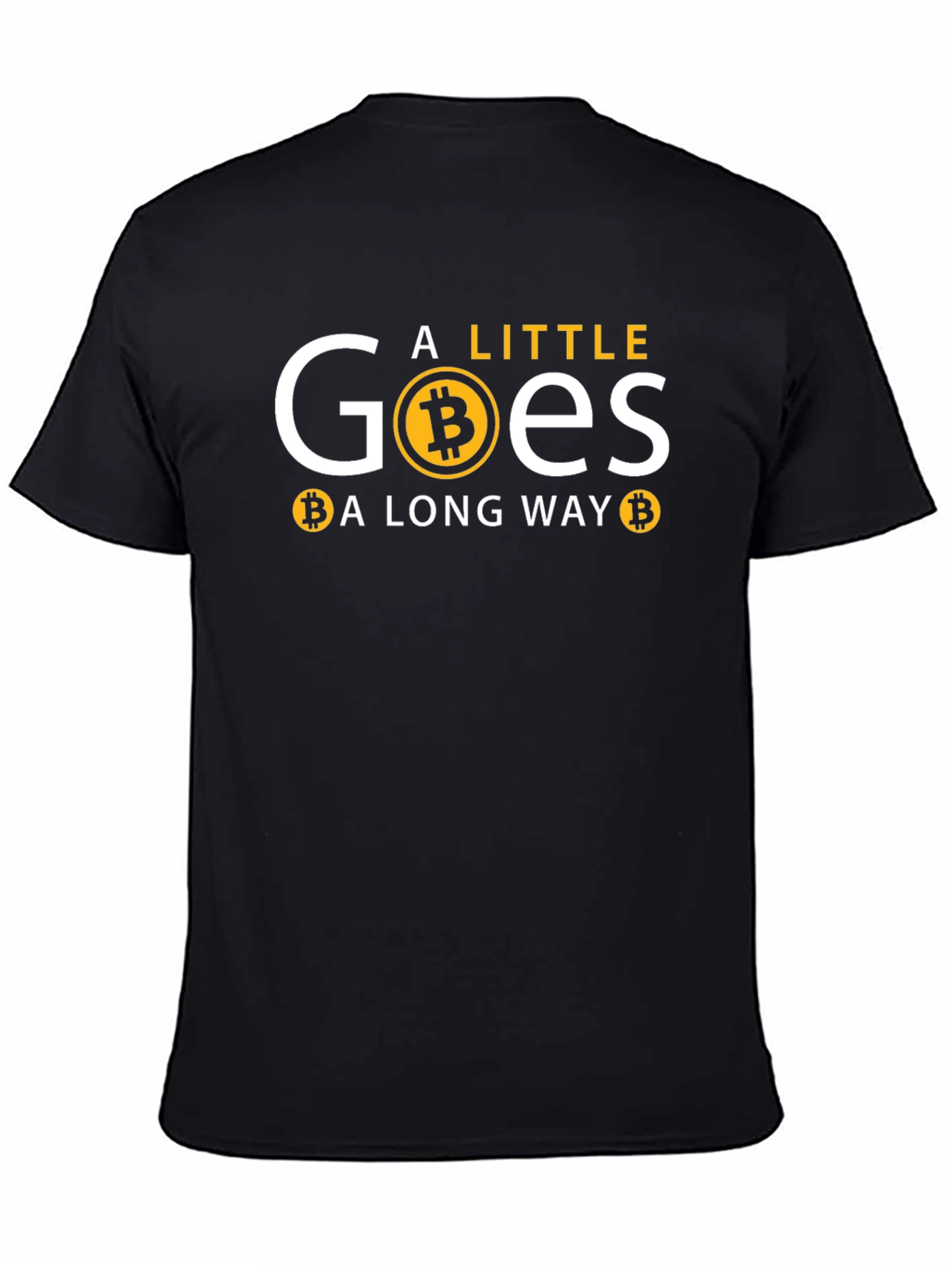 Bitcoin Goes a Long Way Black T-Shirt