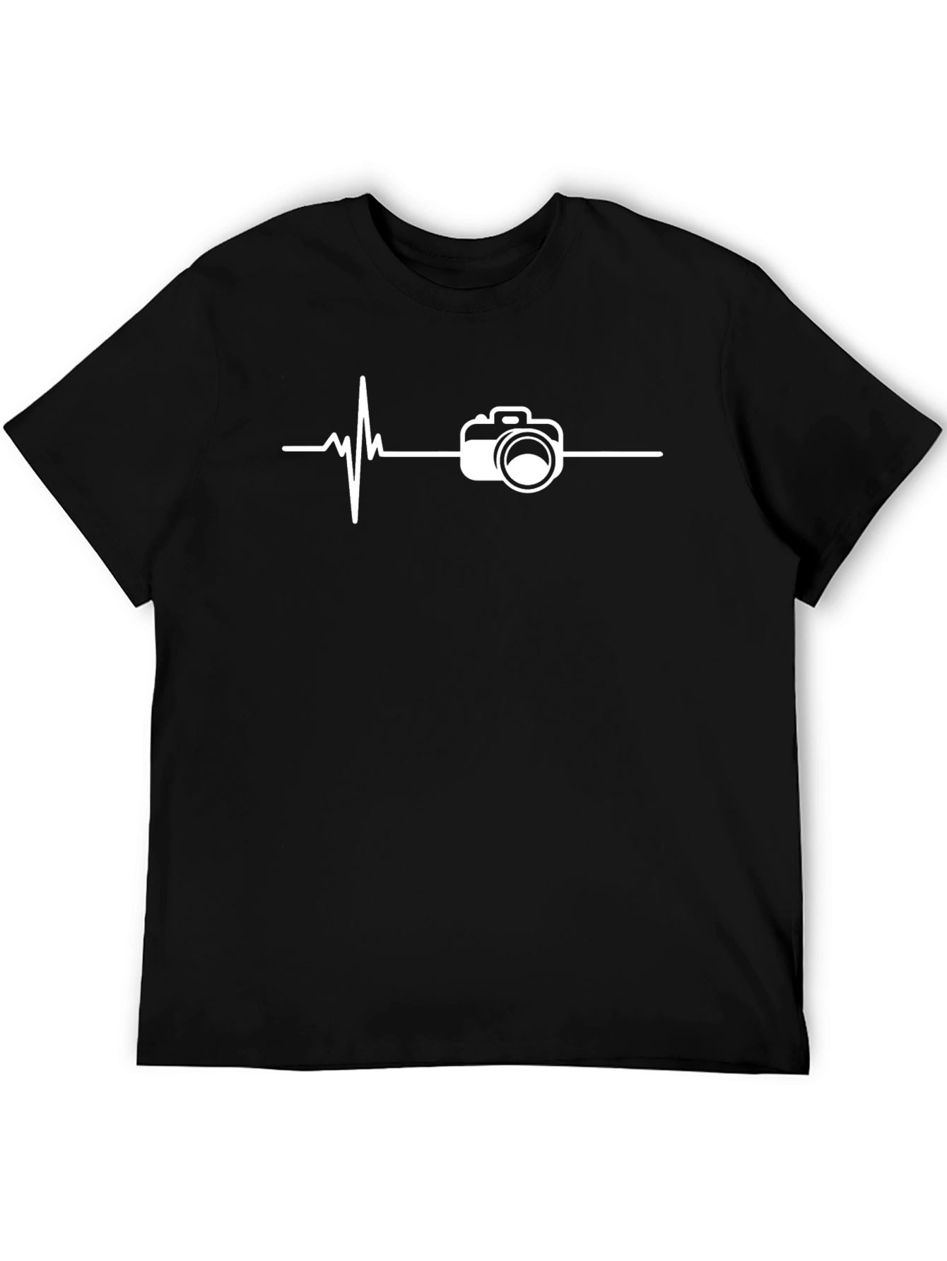 Photographer Heartbeat Graphic Tee - Black