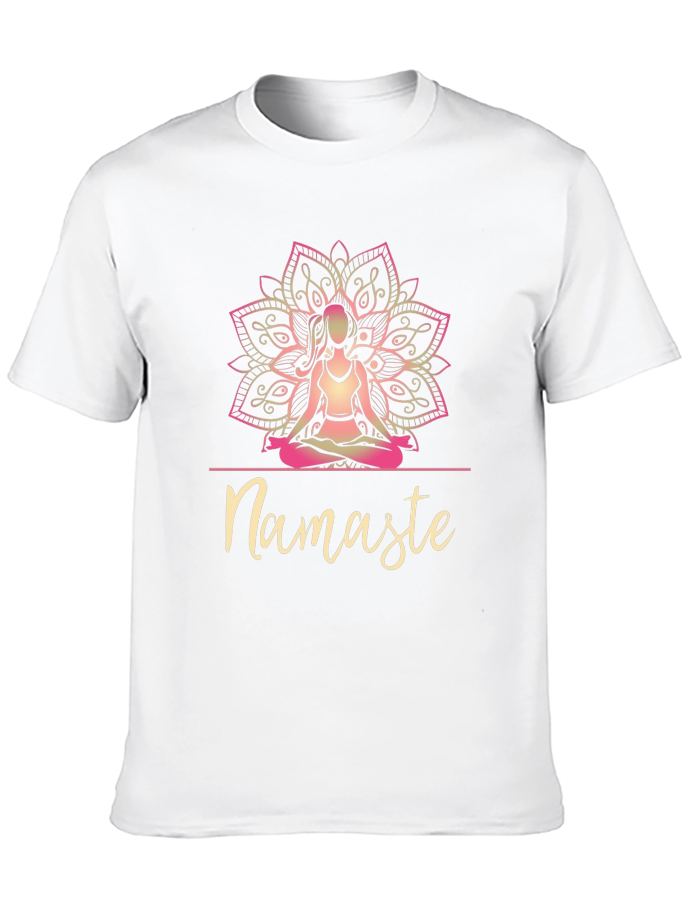 Namaste Lotus Yoga Graphic Tee - Mens Black T-Shirt