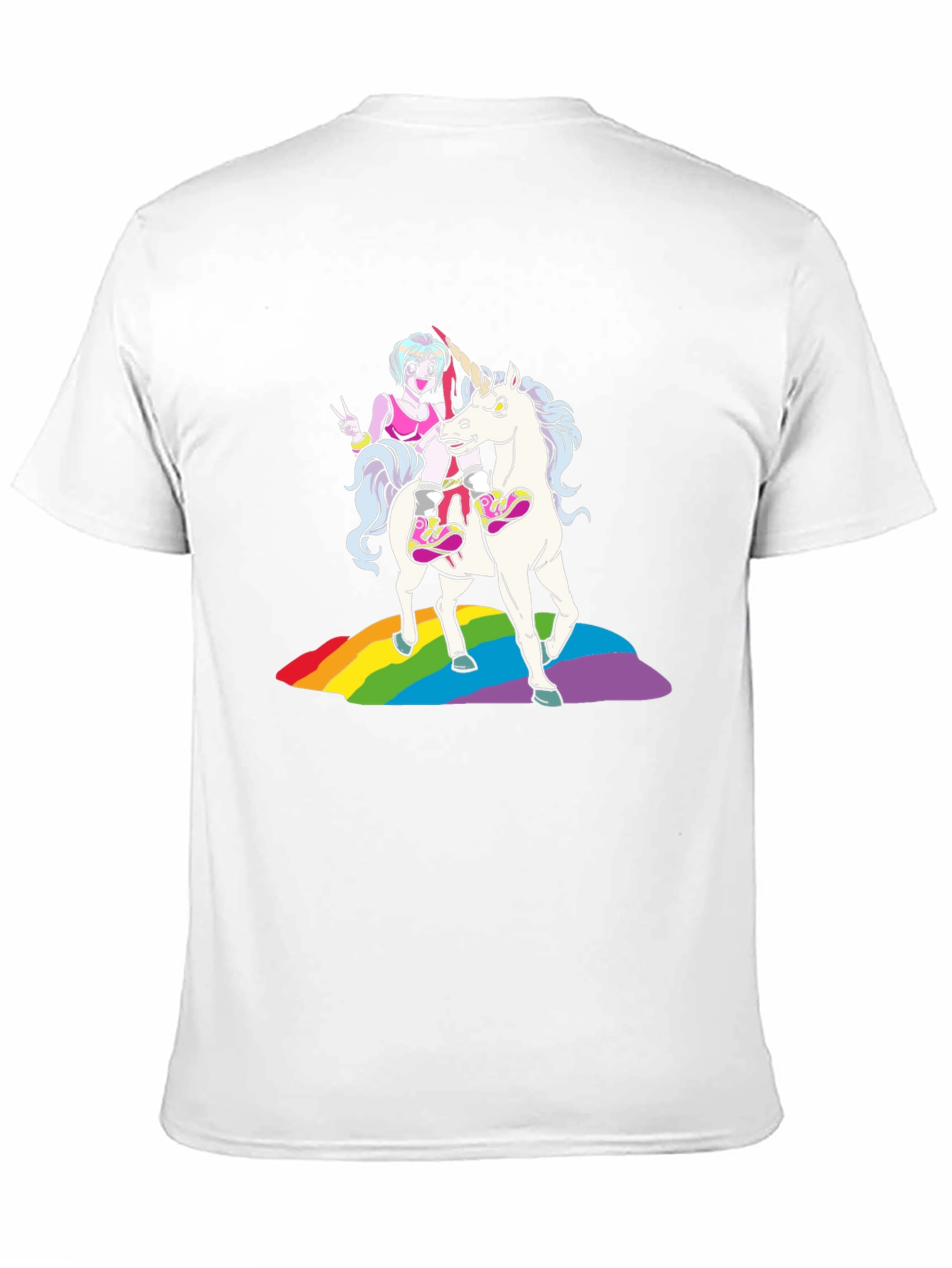 Unicorn Rainbow Graphic Tee - Black
