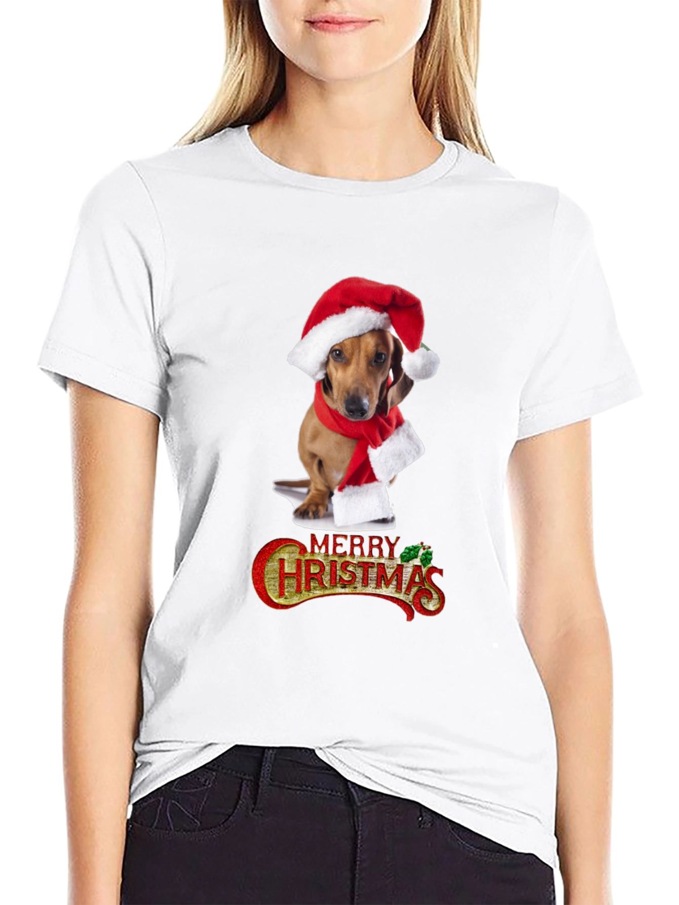 Festive Dachshund Christmas T-Shirt