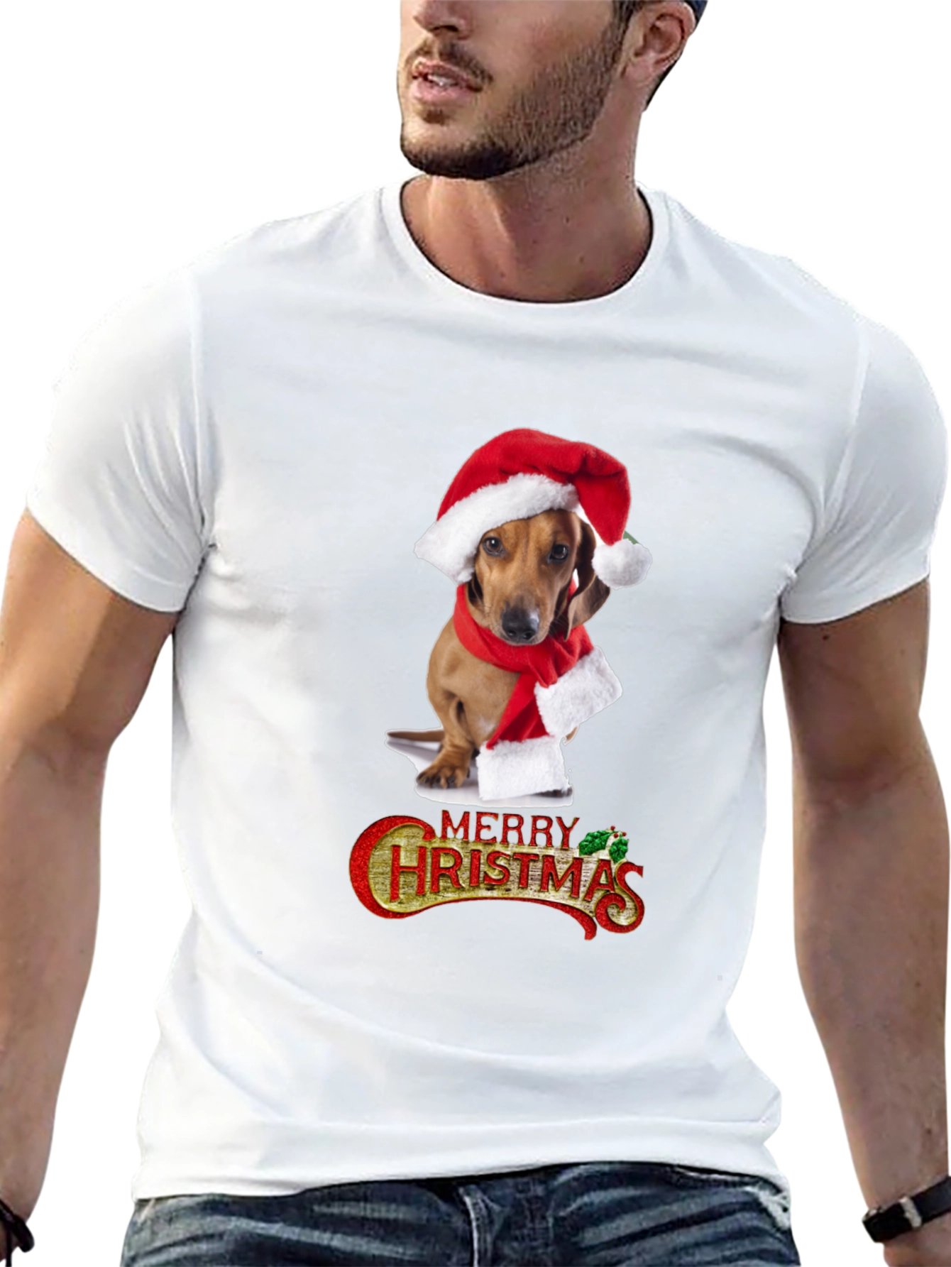 Festive Dachshund Christmas T-Shirt
