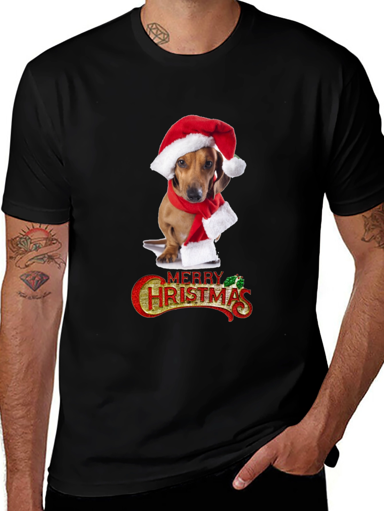 Festive Dachshund Christmas T-Shirt