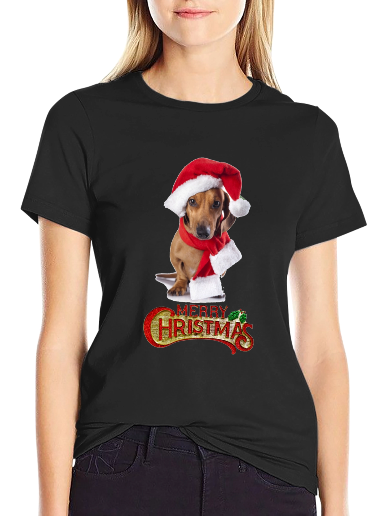 Festive Dachshund Christmas T-Shirt