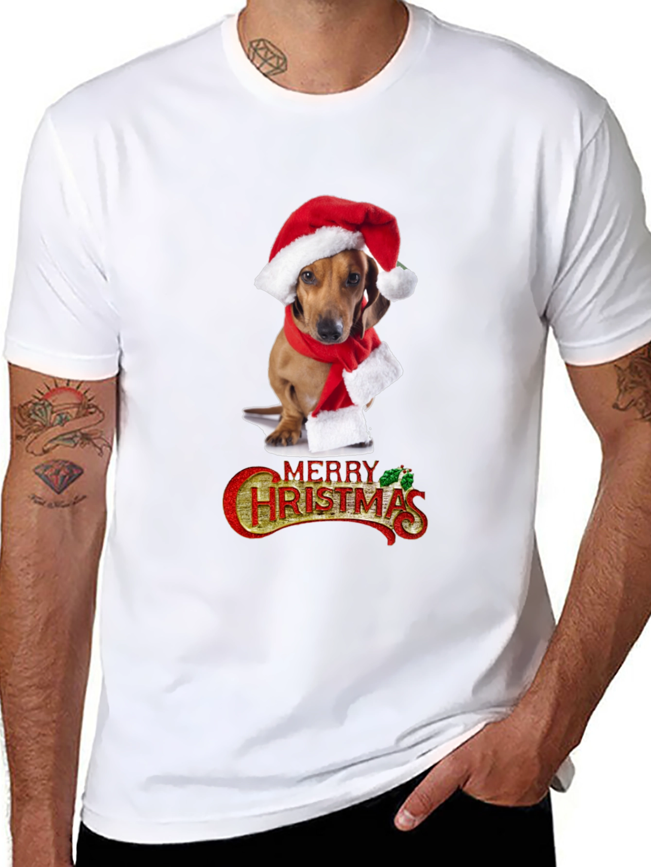 Festive Dachshund Christmas T-Shirt