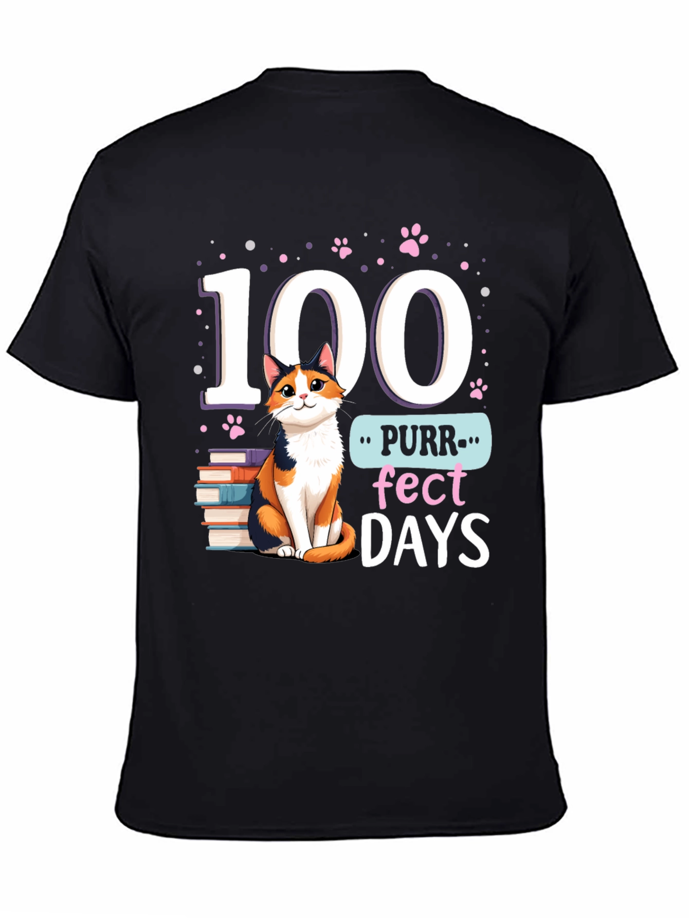 Purr-fect 100 Days T-Shirt Cat Lover Tee