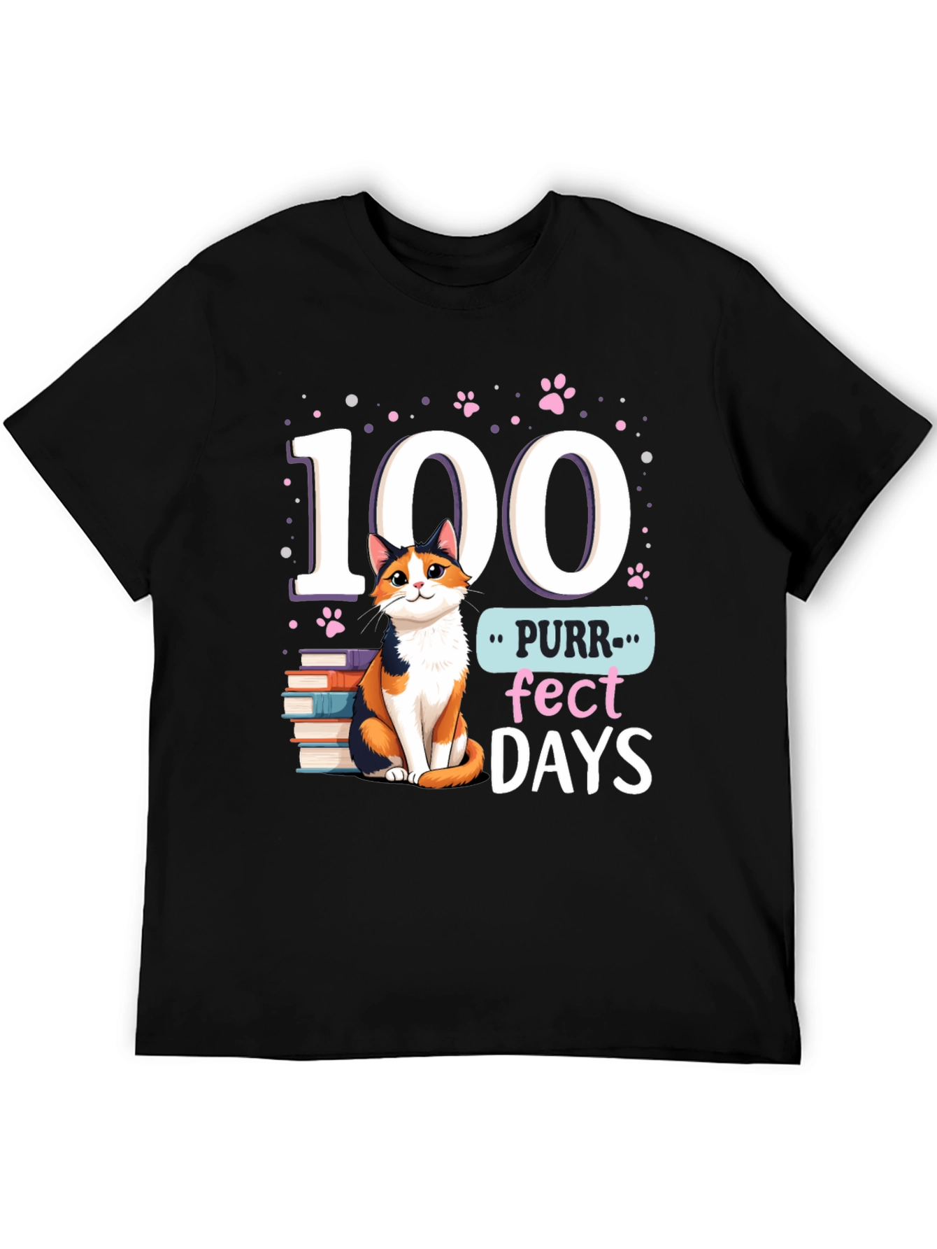 Purr-fect 100 Days T-Shirt Cat Lover Tee