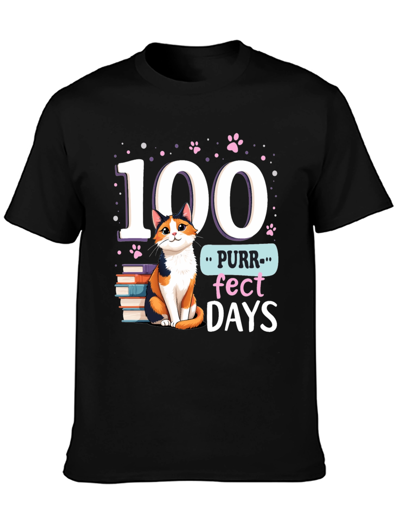 Purr-fect 100 Days T-Shirt Cat Lover Tee