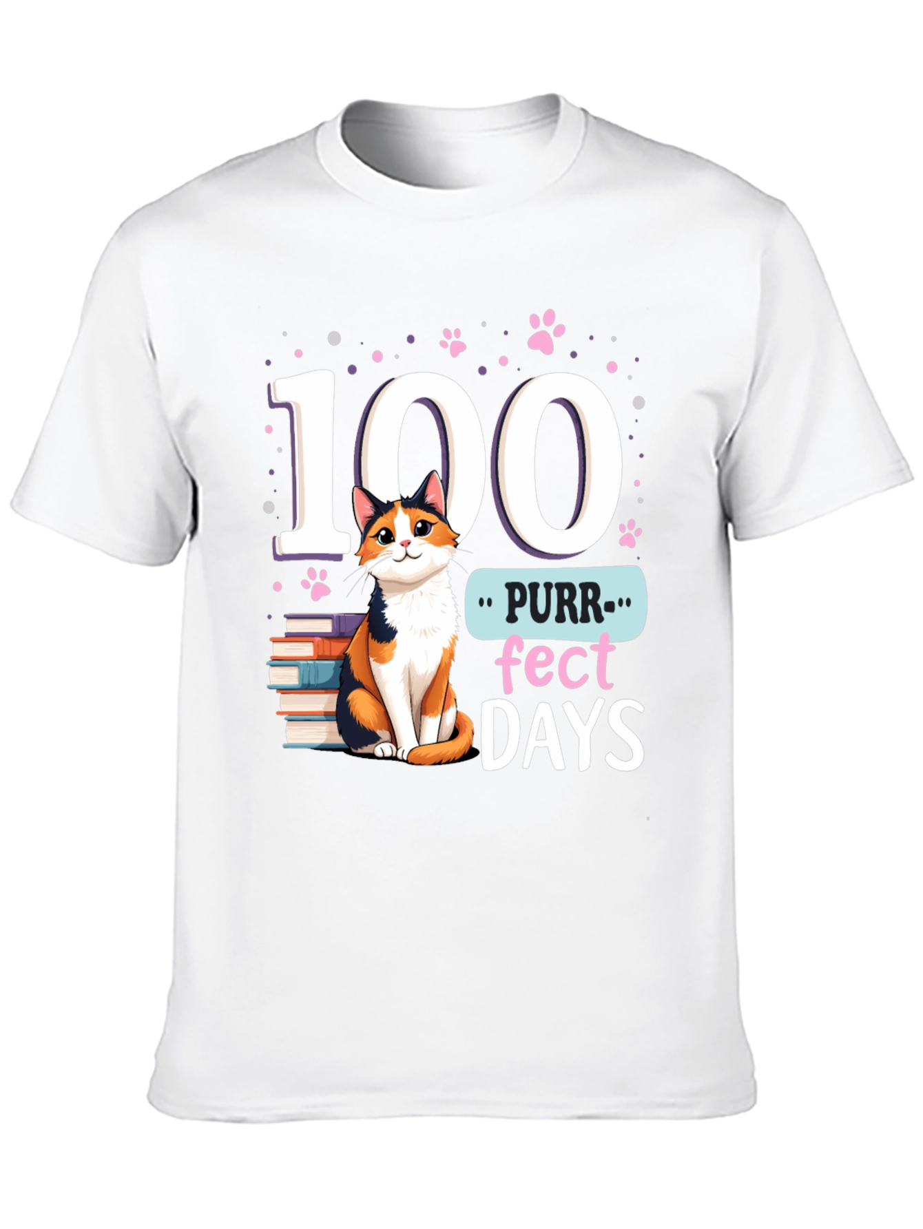 Purr-fect 100 Days T-Shirt Cat Lover Tee