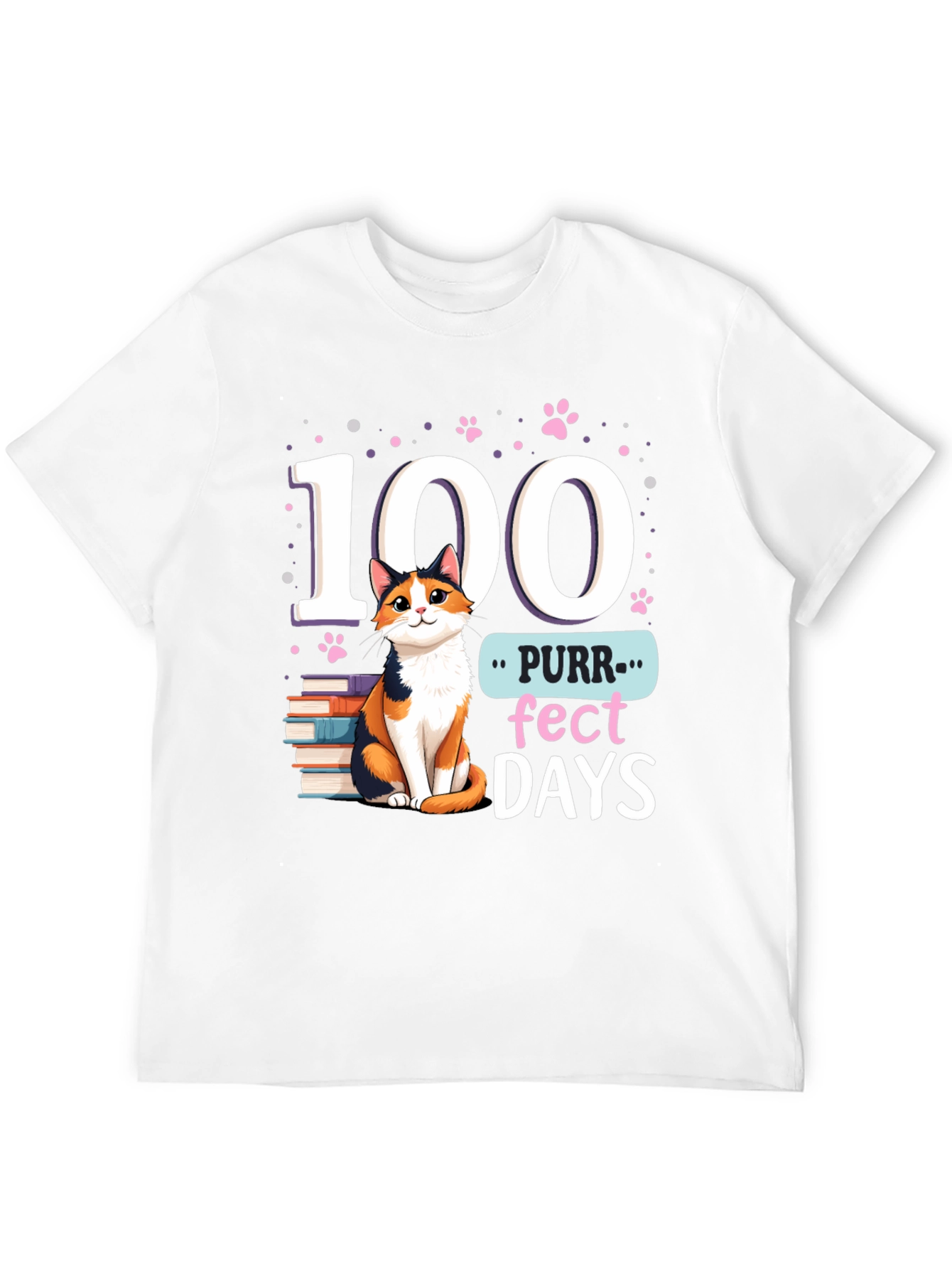 Purr-fect 100 Days T-Shirt Cat Lover Tee