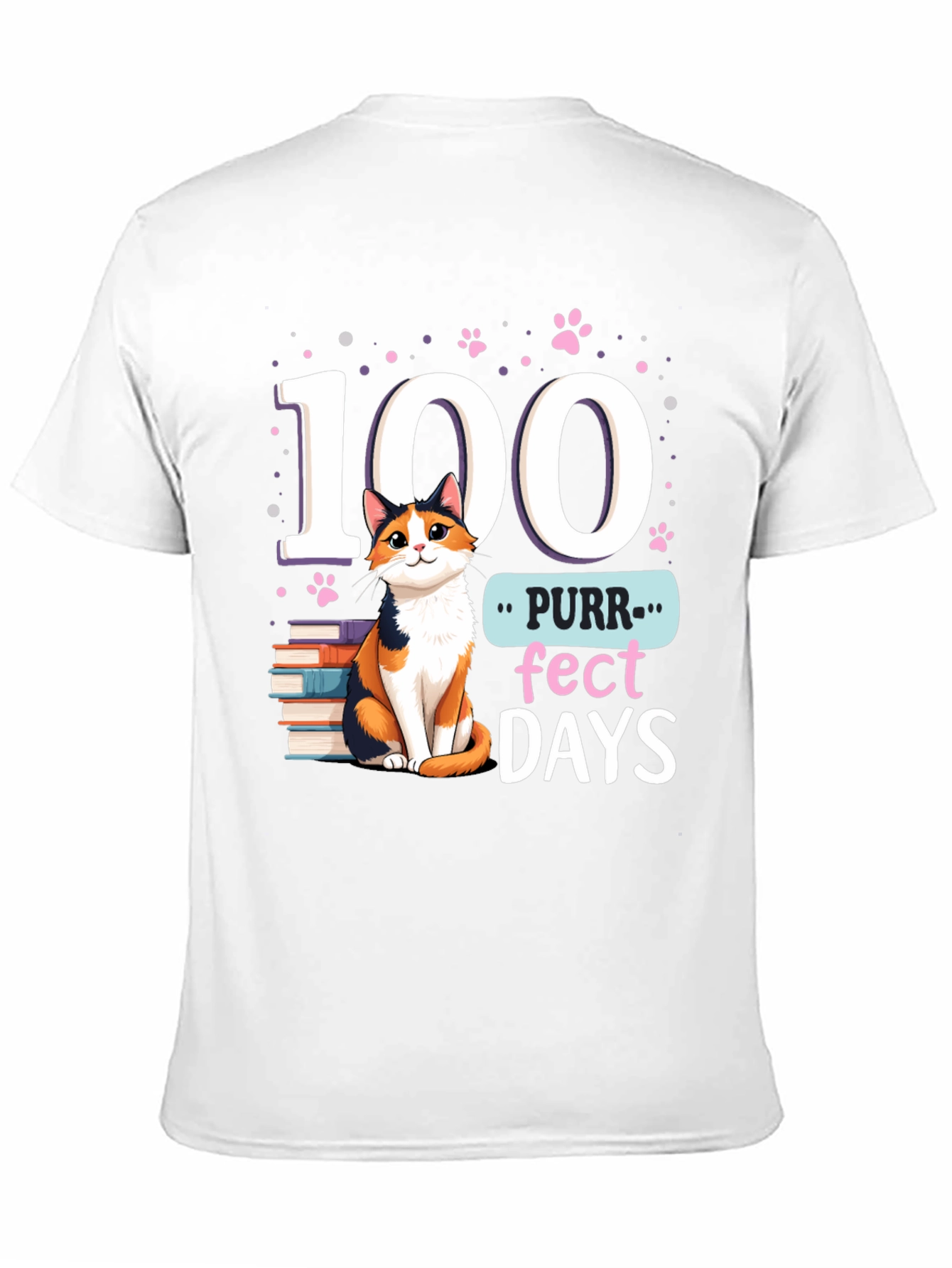 Purr-fect 100 Days T-Shirt Cat Lover Tee