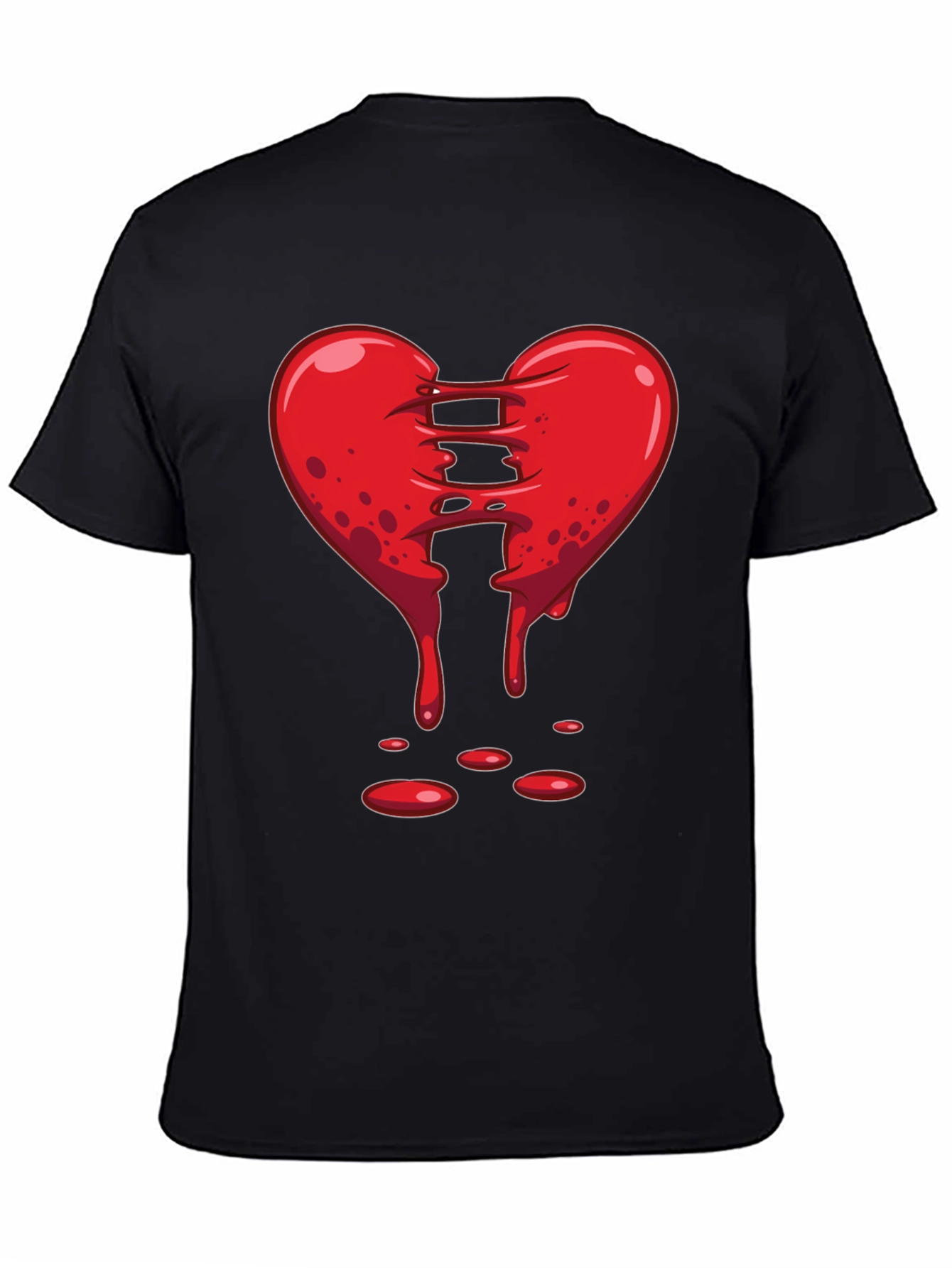 Bleeding Heart Graphic Black T-Shirt