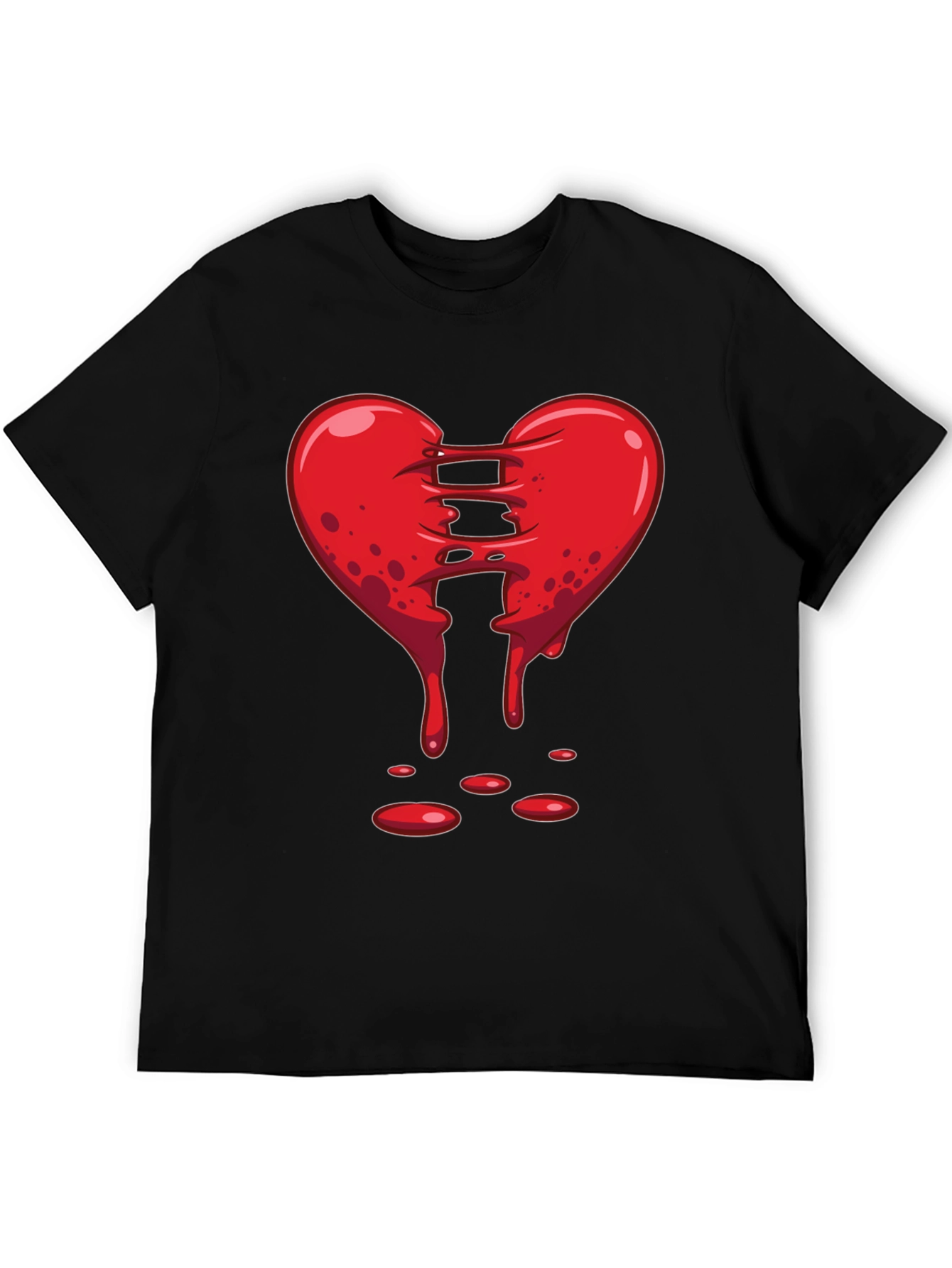 Bleeding Heart Graphic Black T-Shirt
