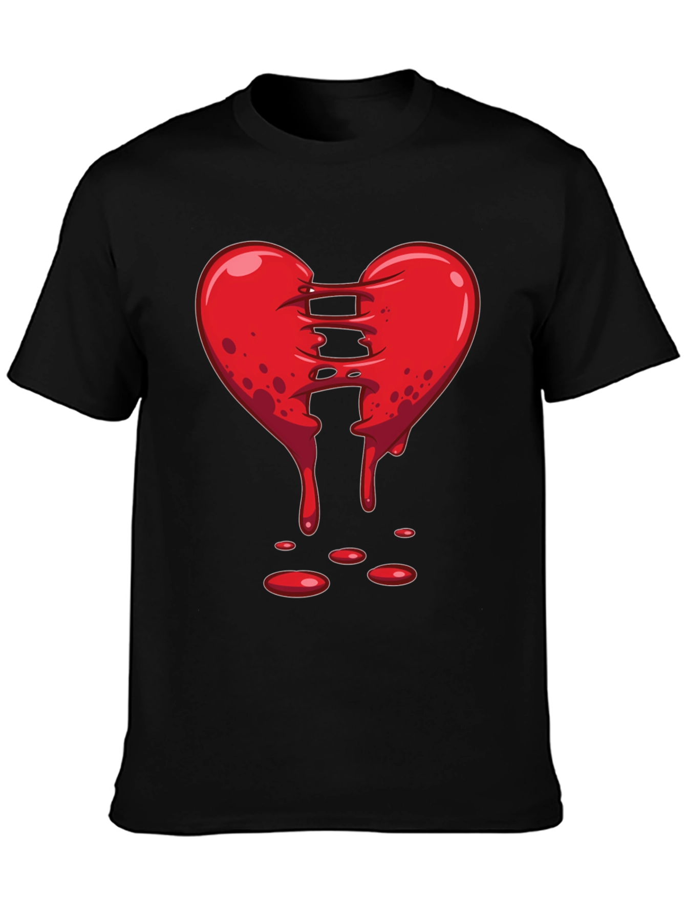 Bleeding Heart Graphic Black T-Shirt