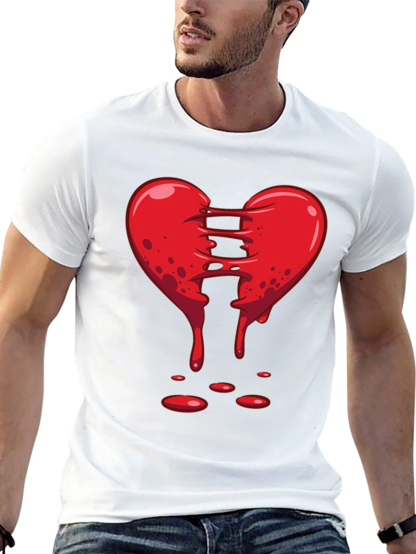 Bleeding Heart Graphic Black T-Shirt