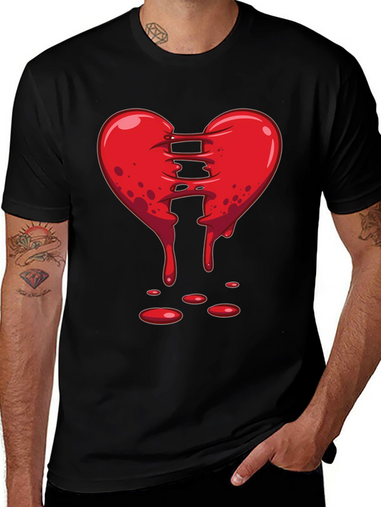 Bleeding Heart Graphic Black T-Shirt