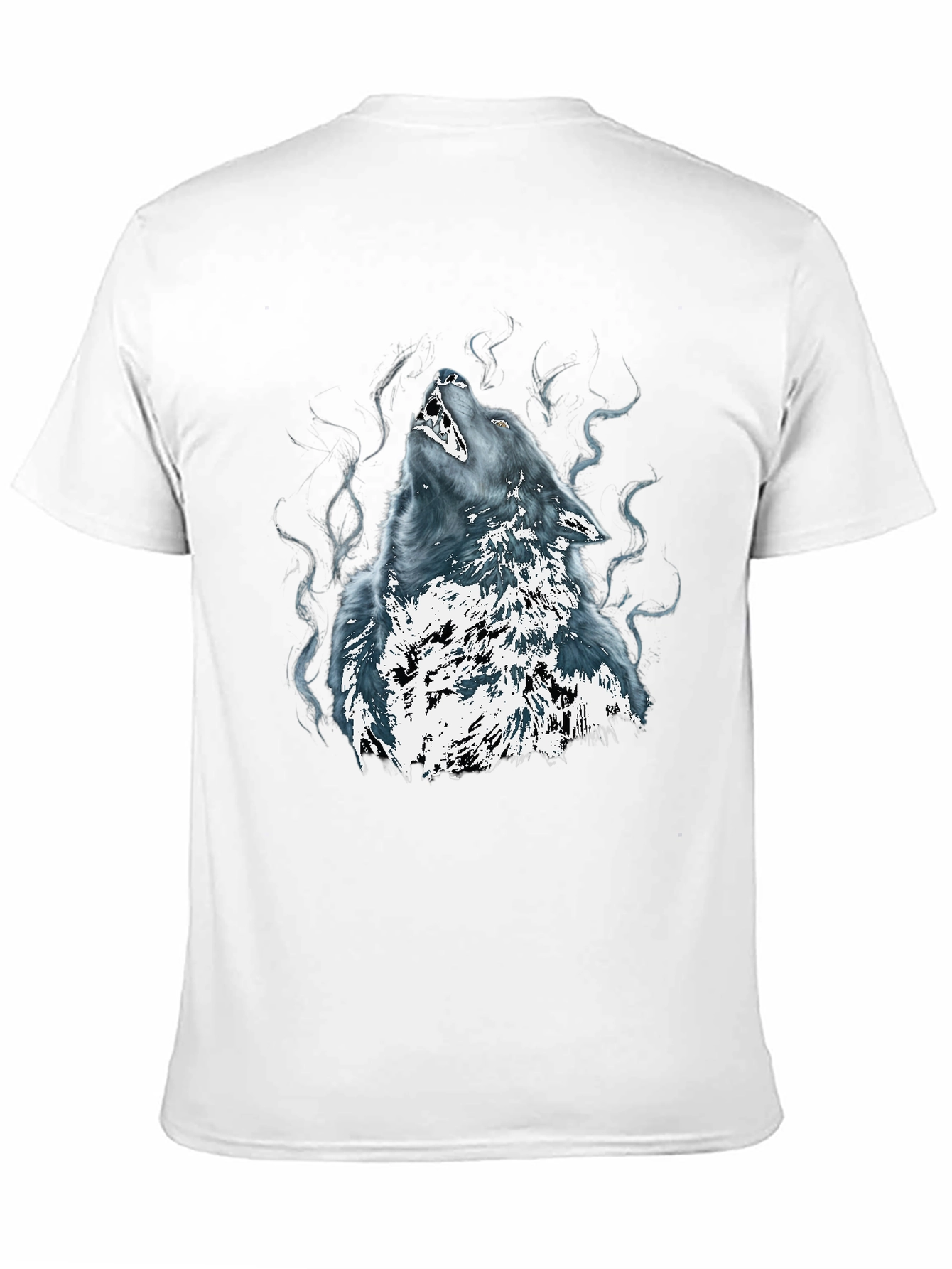 Wolf Graphic Tee - Black Cotton Blend T-Shirt