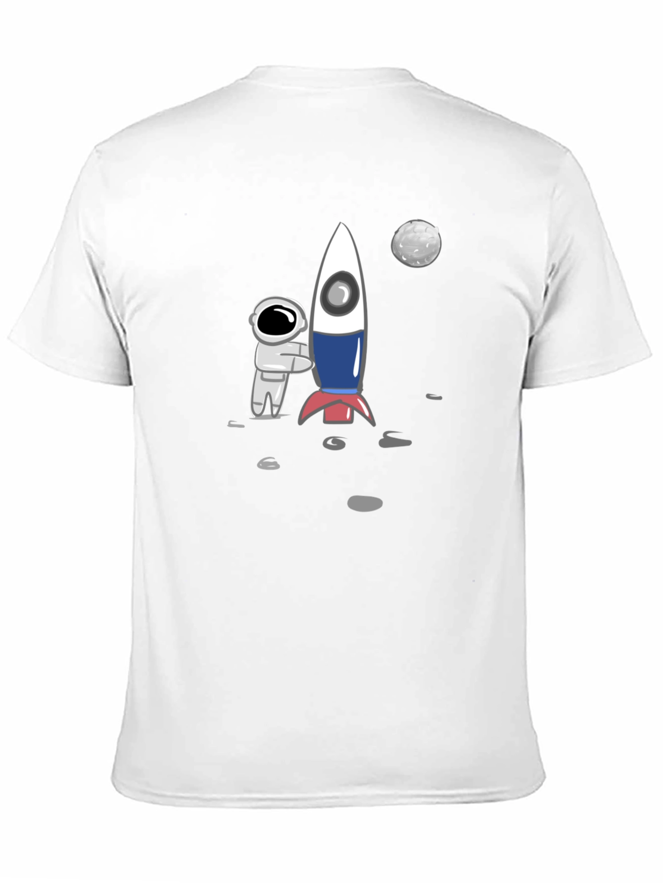 Astronaut & Rocket Graphic Tee - Black Cotton
