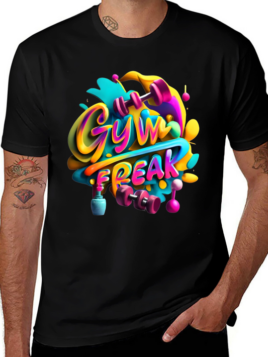 Gym Freak Graphic Tee - Colorful Design