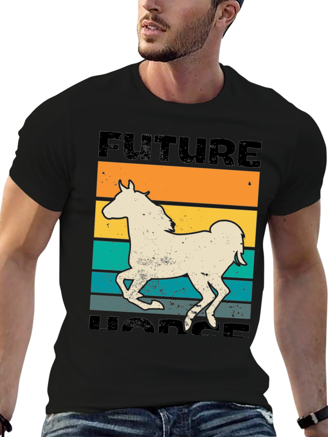 Future Horse T-Shirt - Retro Equestrian Design