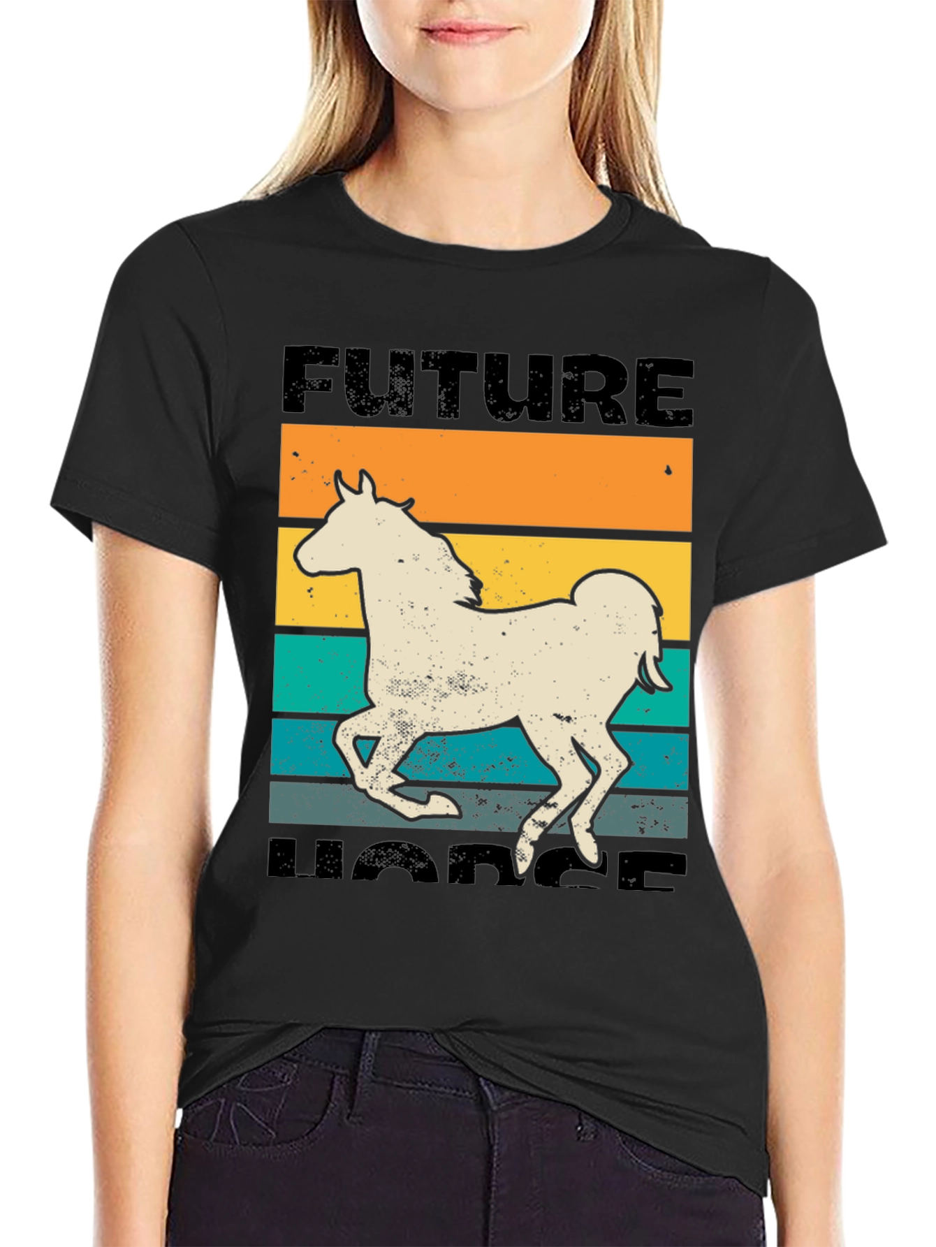 Future Horse T-Shirt - Retro Equestrian Design