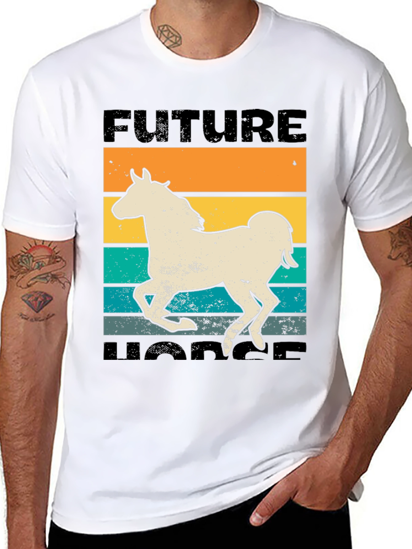 Future Horse T-Shirt - Retro Equestrian Design
