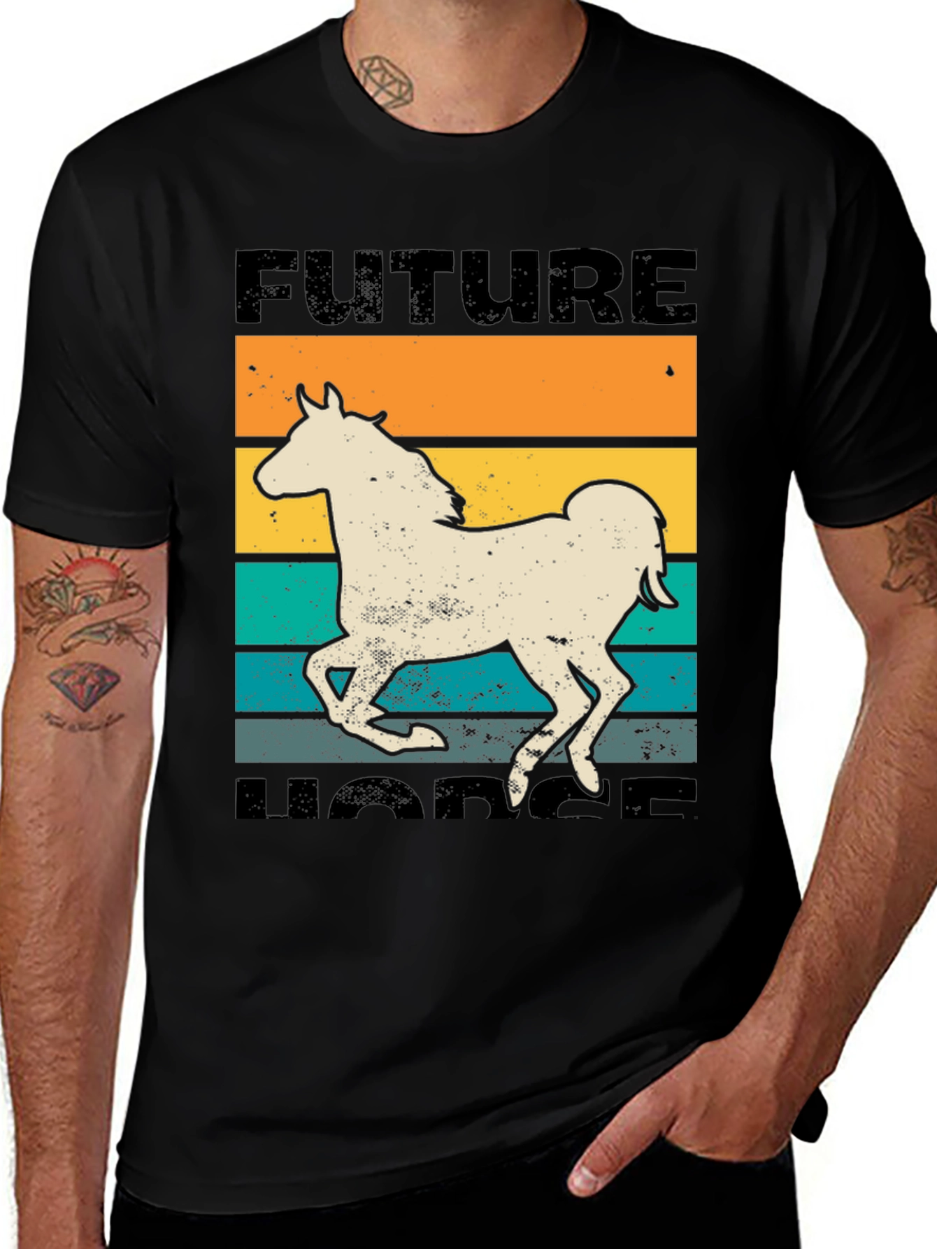 Future Horse T-Shirt - Retro Equestrian Design