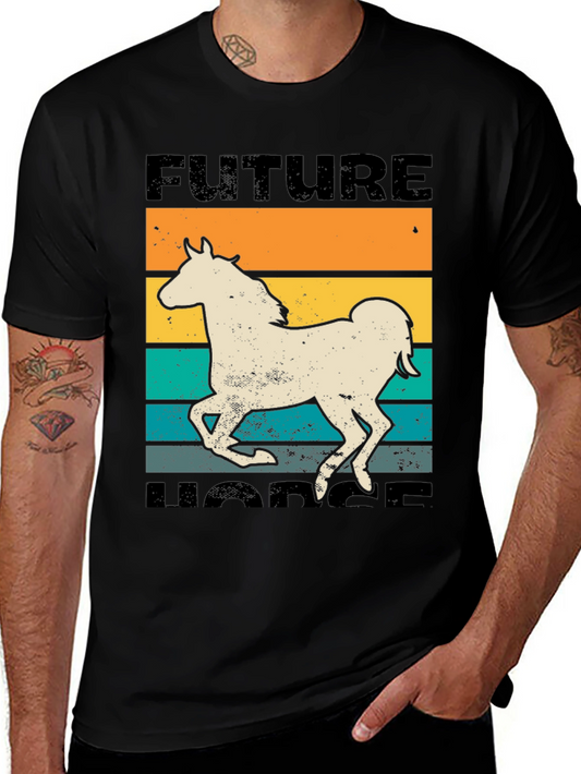 Future Horse T-Shirt - Retro Equestrian Design