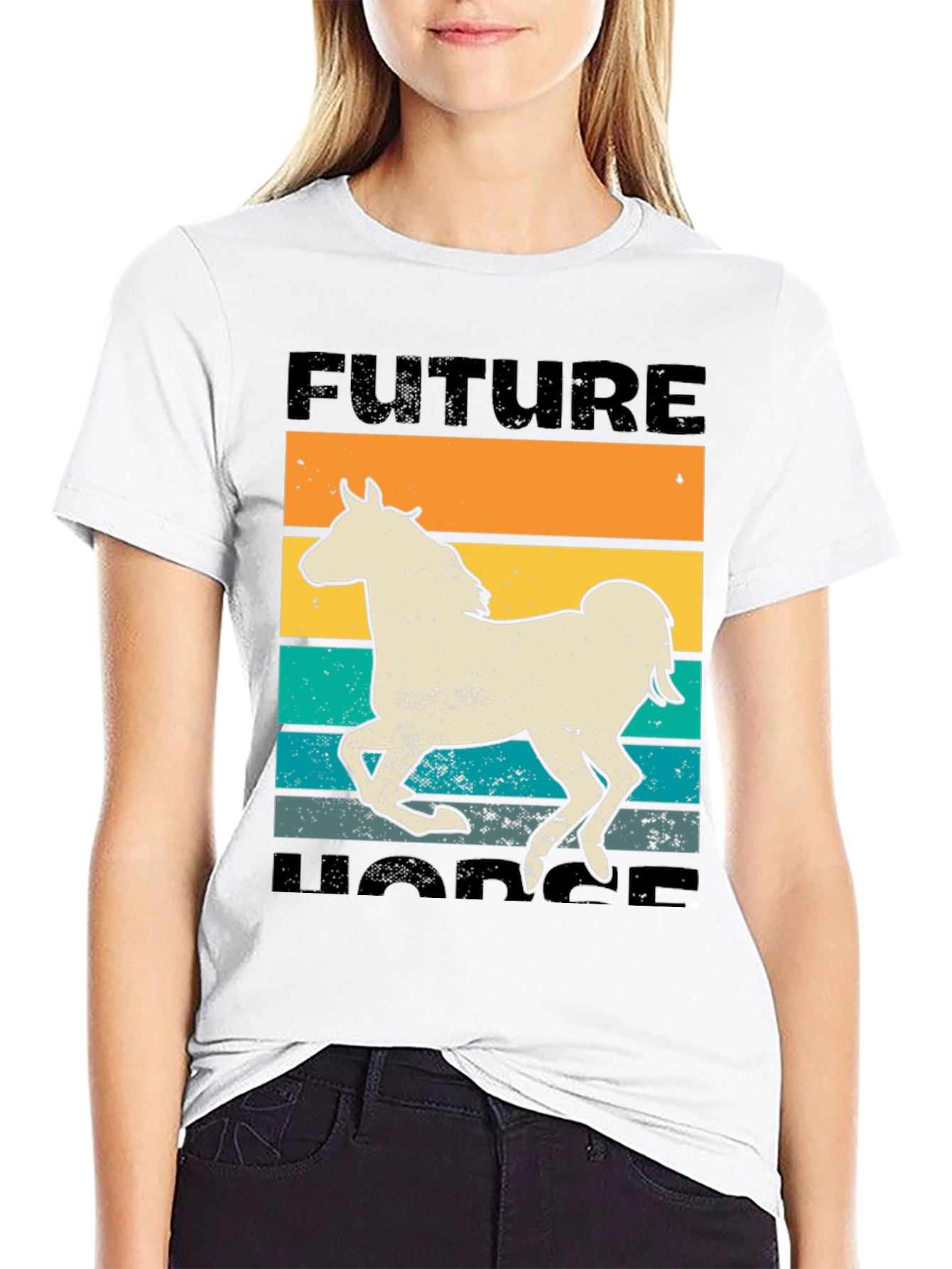 Future Horse T-Shirt - Retro Equestrian Design