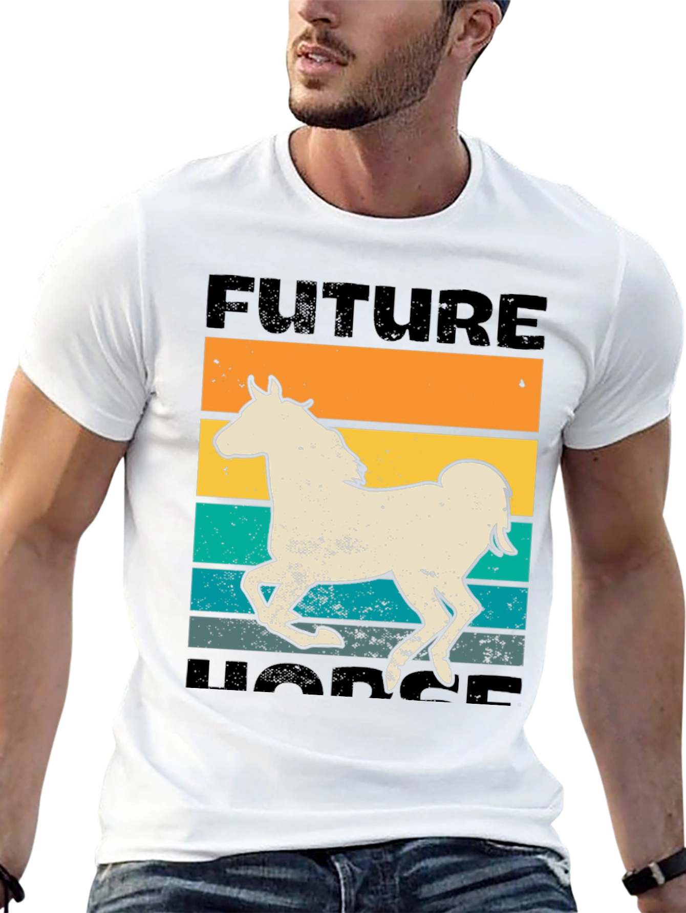 Future Horse T-Shirt - Retro Equestrian Design