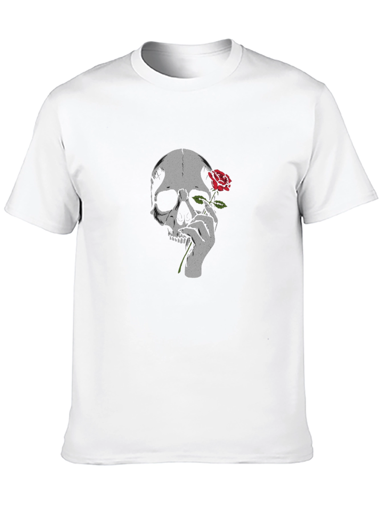 Skull & Rose Graphic T-Shirt - Gothic Style