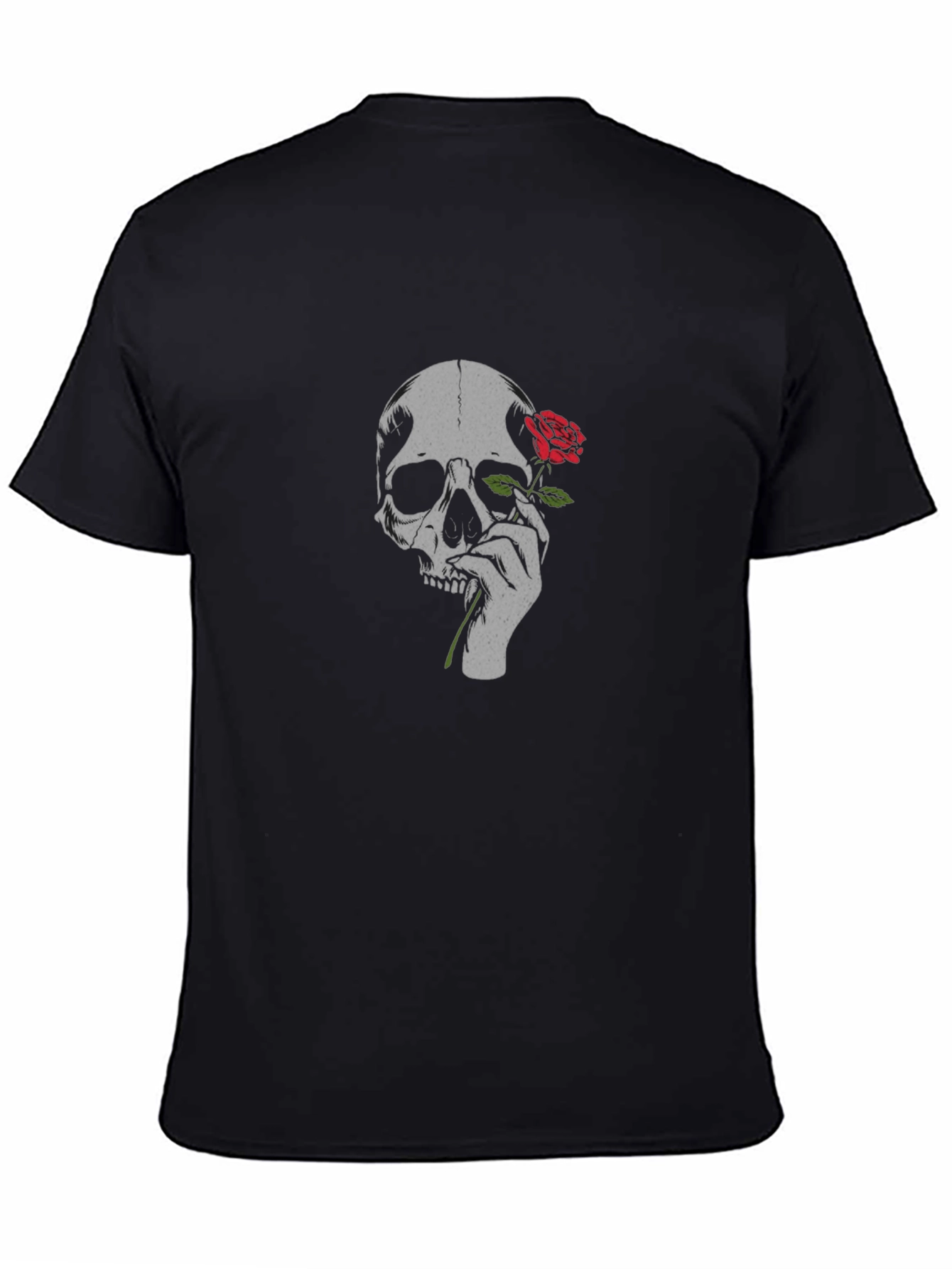 Skull & Rose Graphic T-Shirt - Gothic Style