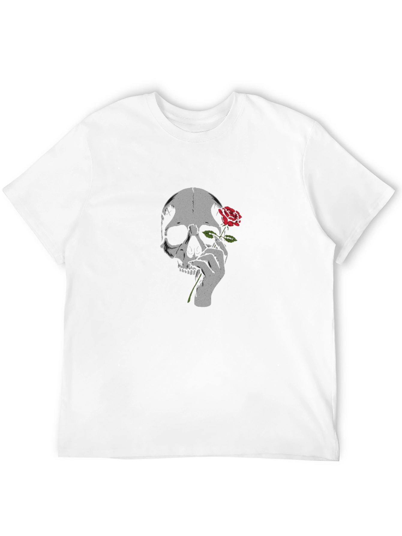 Skull & Rose Graphic T-Shirt - Gothic Style