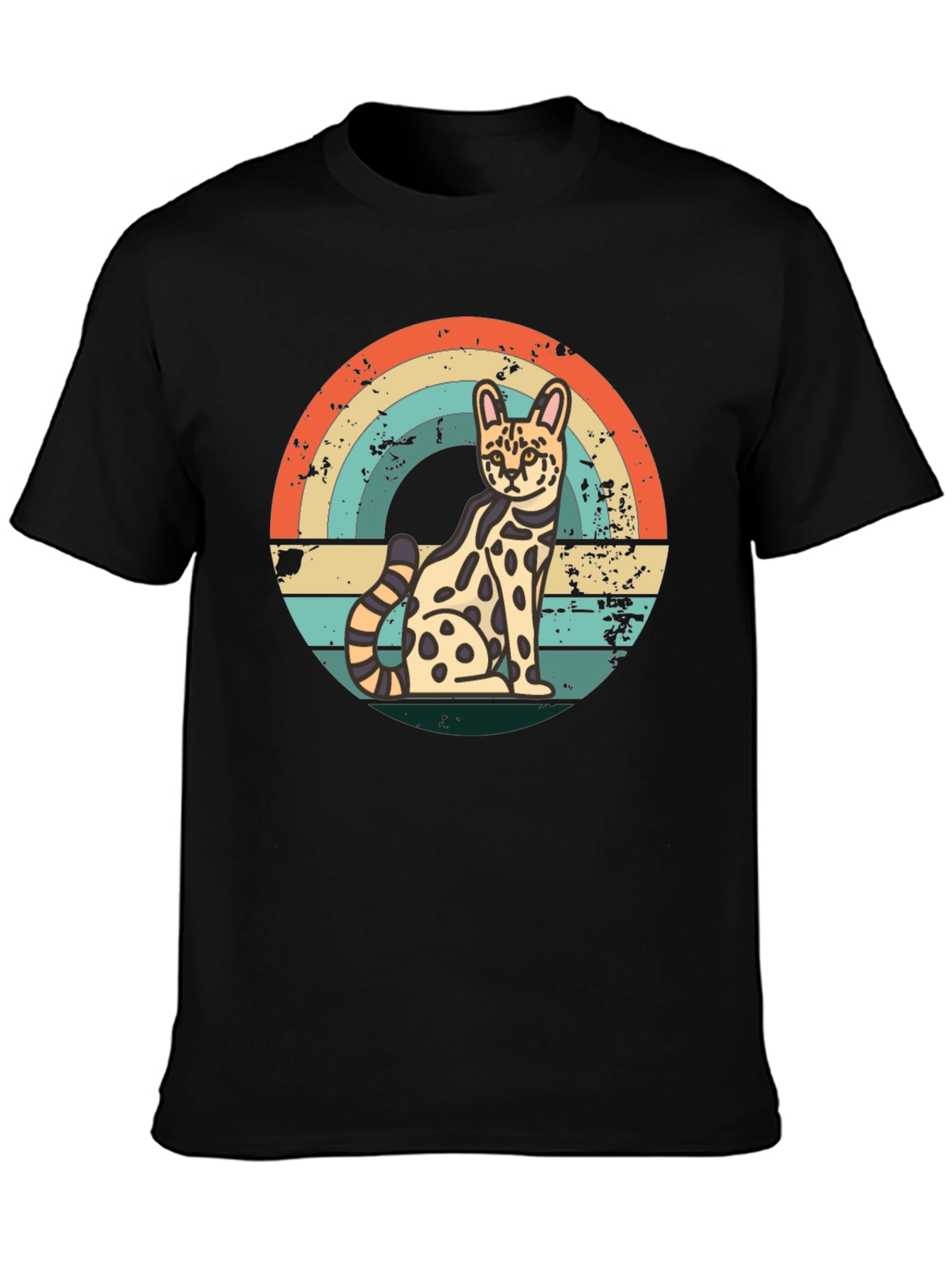 Retro Serval Cat T-Shirt