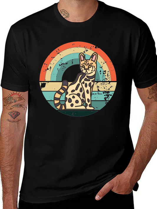 Retro Serval Cat T-Shirt