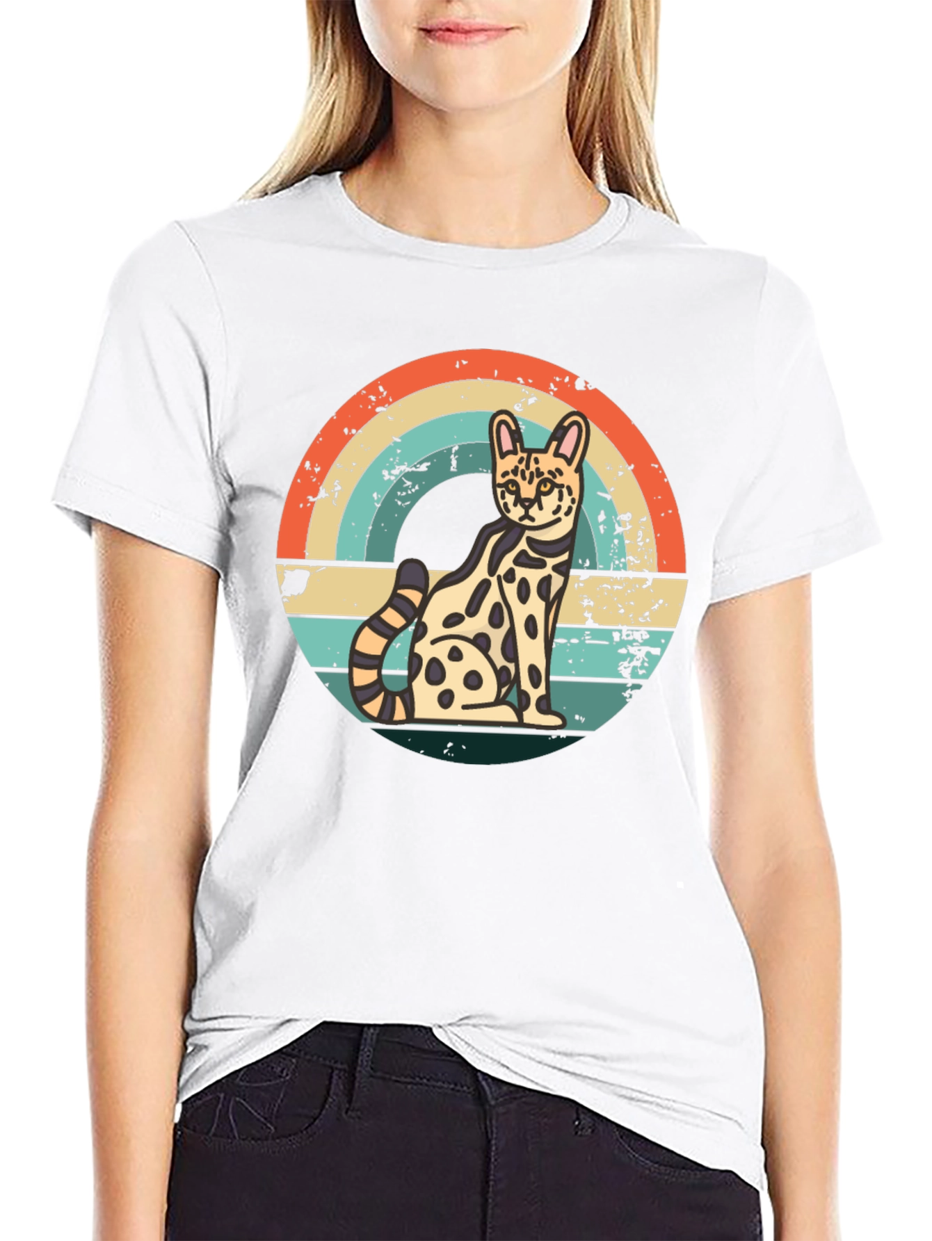 Retro Serval Cat T-Shirt