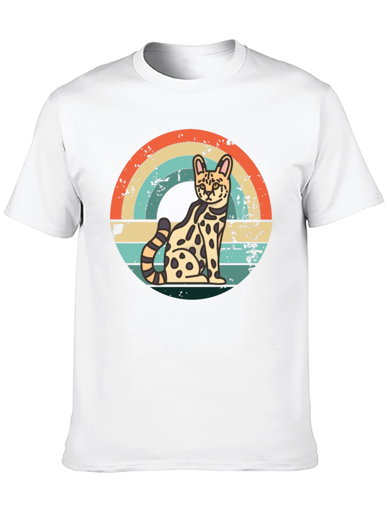 Retro Serval Cat T-Shirt