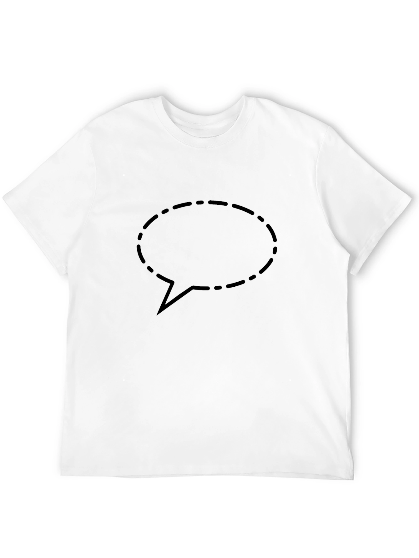 Black T-Shirt with Speech Bubble Graphic