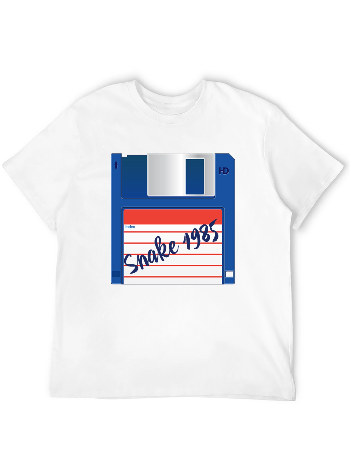 Retro Snake 1985 Floppy Disk Black T-Shirt