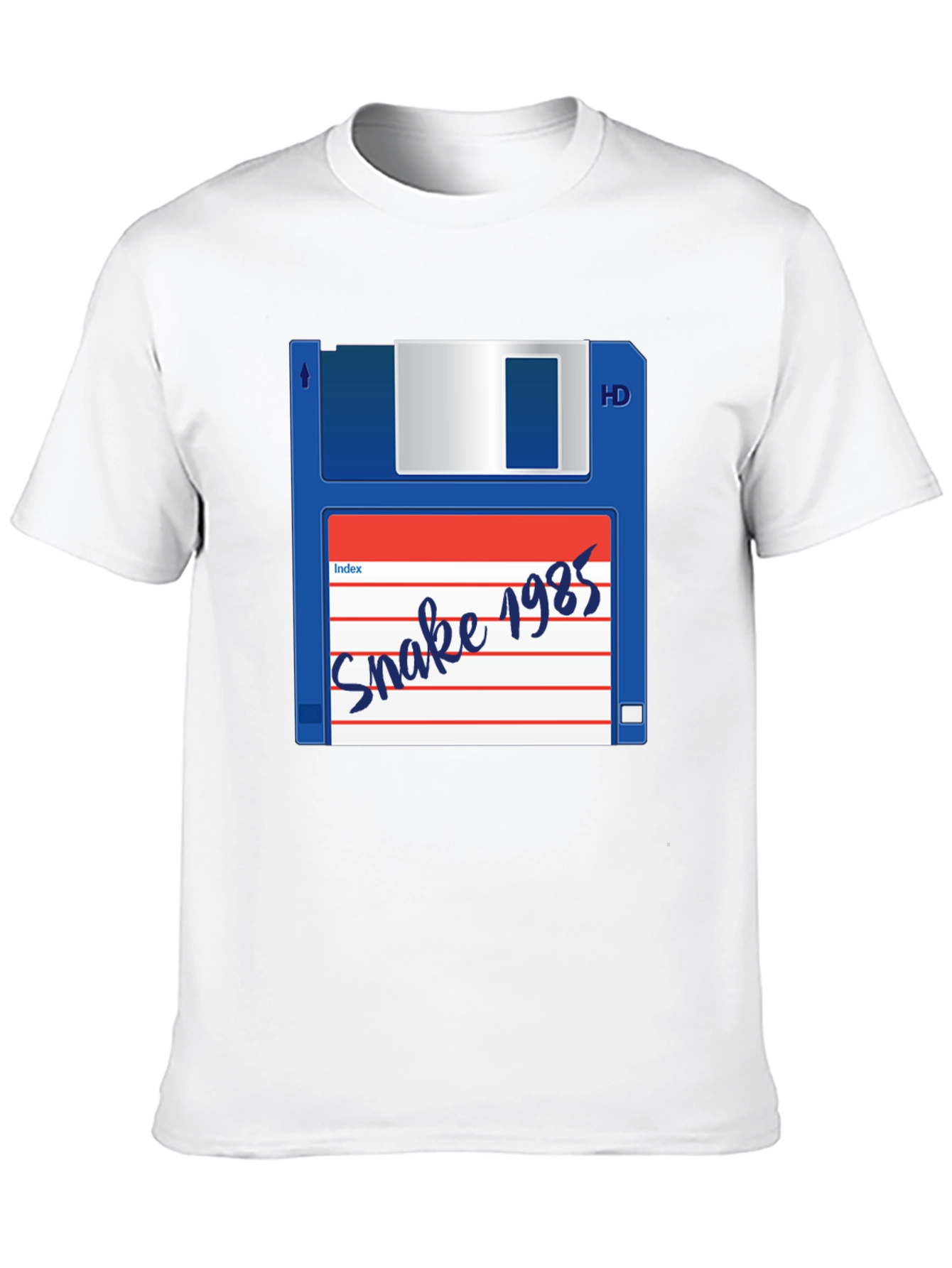 Retro Snake 1985 Floppy Disk Black T-Shirt